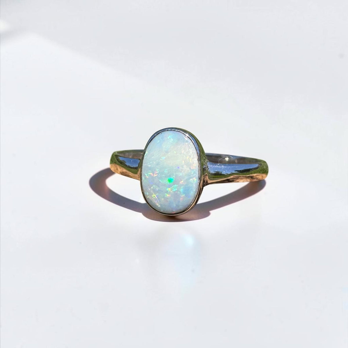 1.1ct Coober Pedy Opal Ring ~ 'Denmark Blue' | 925 Sterling Silver | Solid Australian Opal