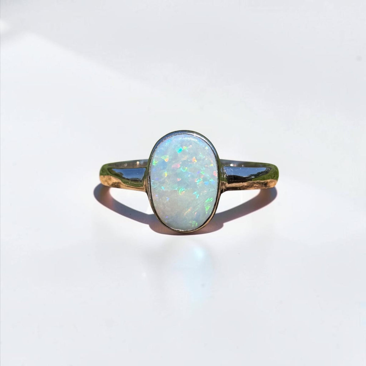 1.1ct Coober Pedy Opal Ring ~ 'Denmark Blue' | 925 Sterling Silver | Solid Australian Opal