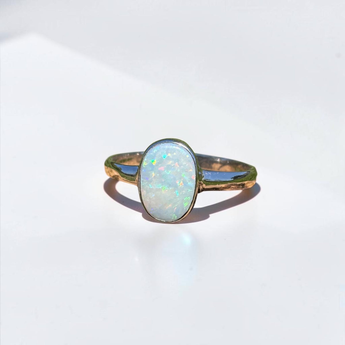 1.1ct Coober Pedy Opal Ring ~ 'Denmark Blue' | 925 Sterling Silver | Solid Australian Opal