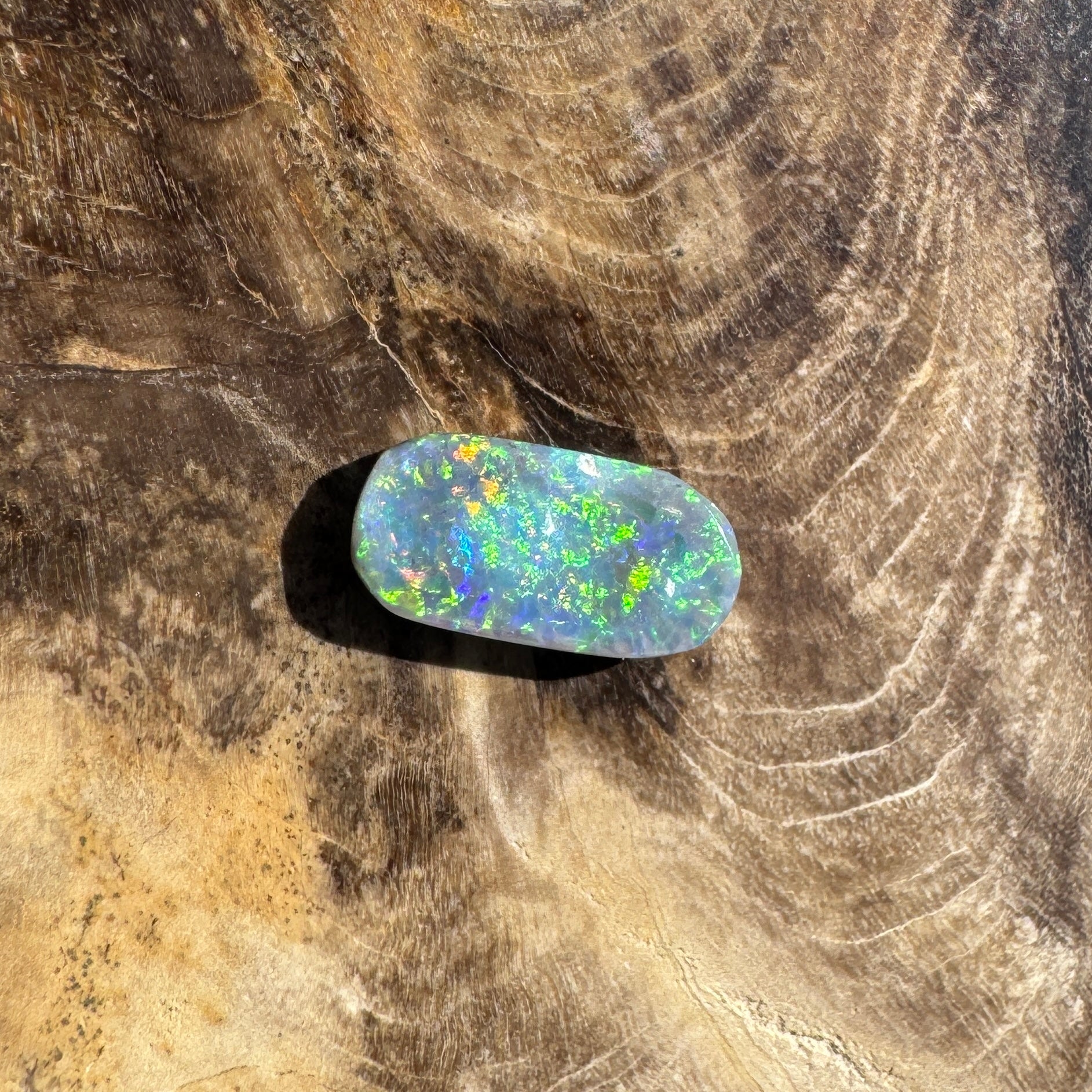 1.1ct Hand - cut Solid Lightning Ridge Semi Black Opal