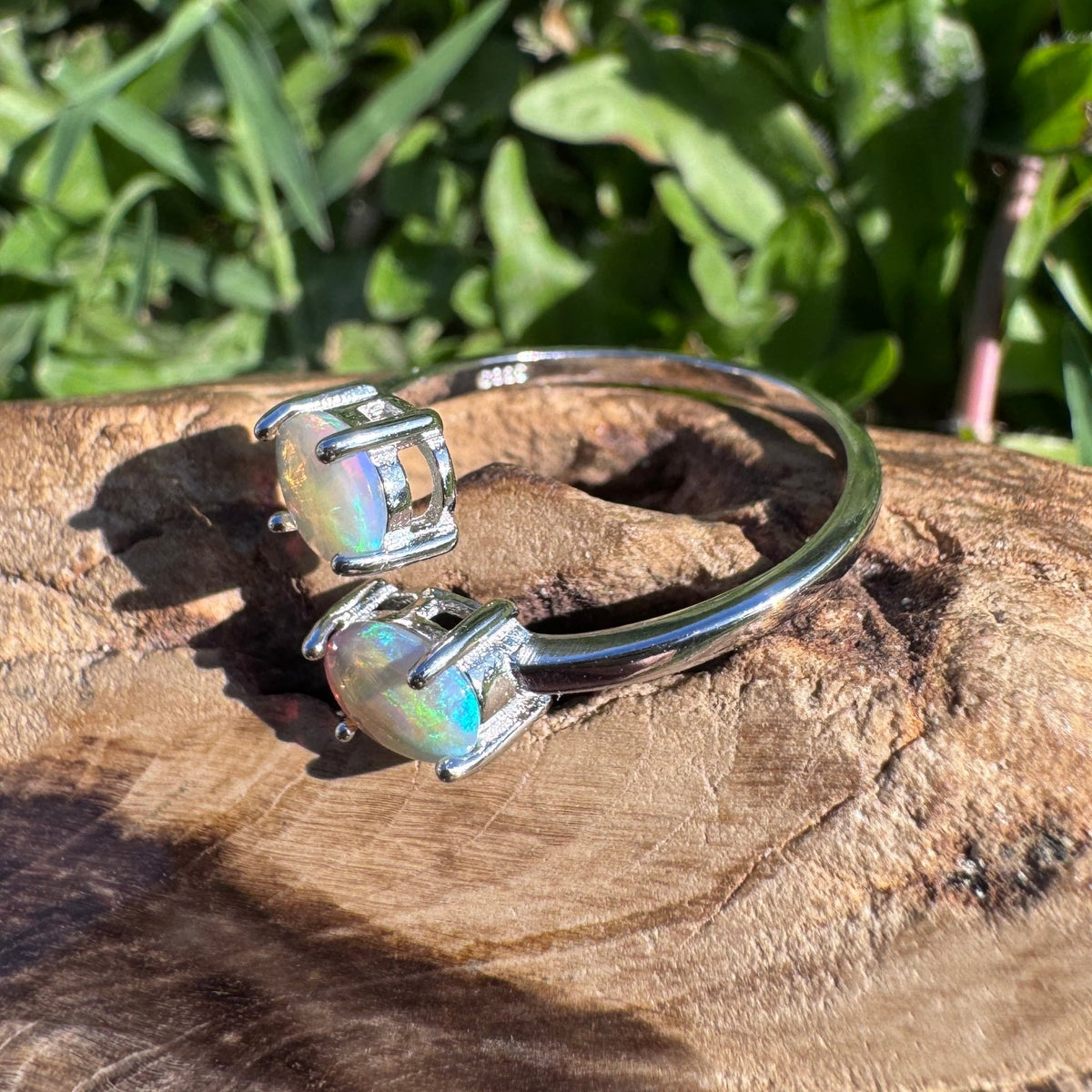 1.1ct Lightning Ridge Crystal Opal Ring ~ 'Twofold Bay Blues' | 925 Sterling Silver | Solid Australian Opal