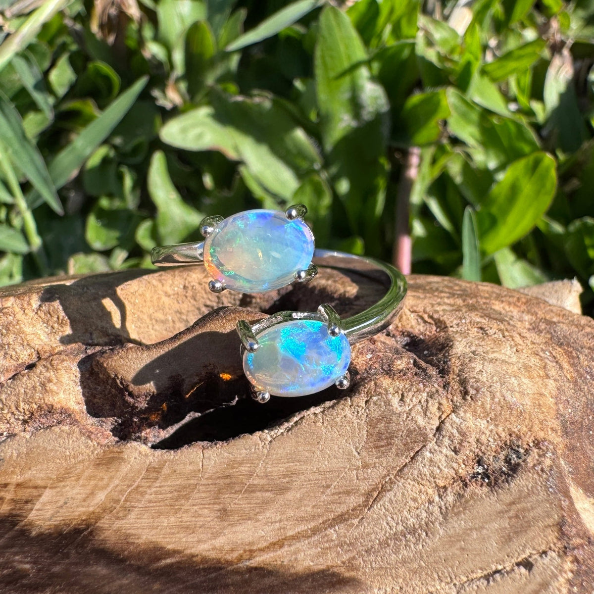 1.1ct Lightning Ridge Crystal Opal Ring ~ 'Twofold Bay Blues' | 925 Sterling Silver | Solid Australian Opal