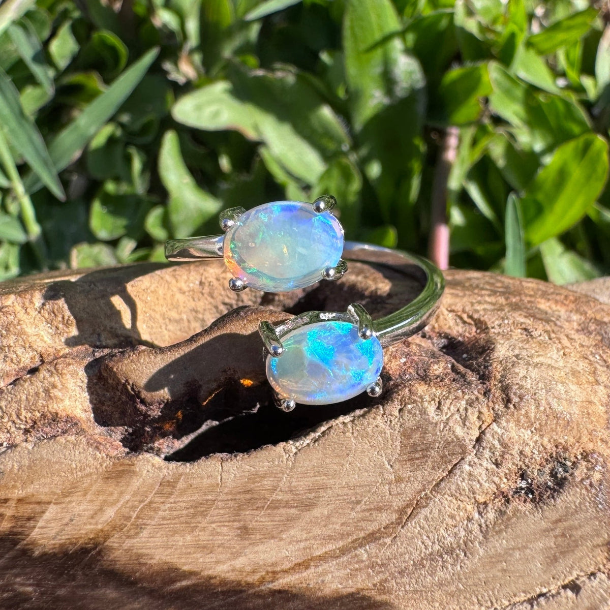 1.1ct Lightning Ridge Crystal Opal Ring ~ 'Twofold Bay Blues' | 925 Sterling Silver | Solid Australian Opal