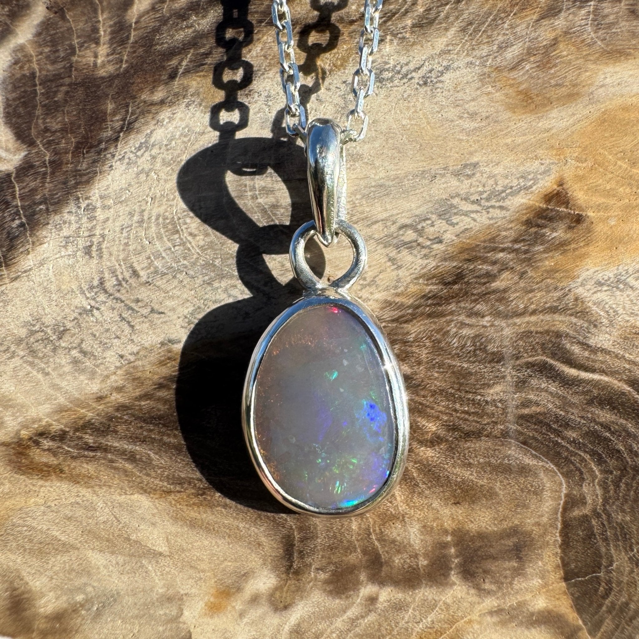 1.1ct Lightning Ridge Dark Crystal Opal Pendant Necklace ~ 'Macquarie Shimmer' | 925 Sterling Silver | Solid Australian Opal