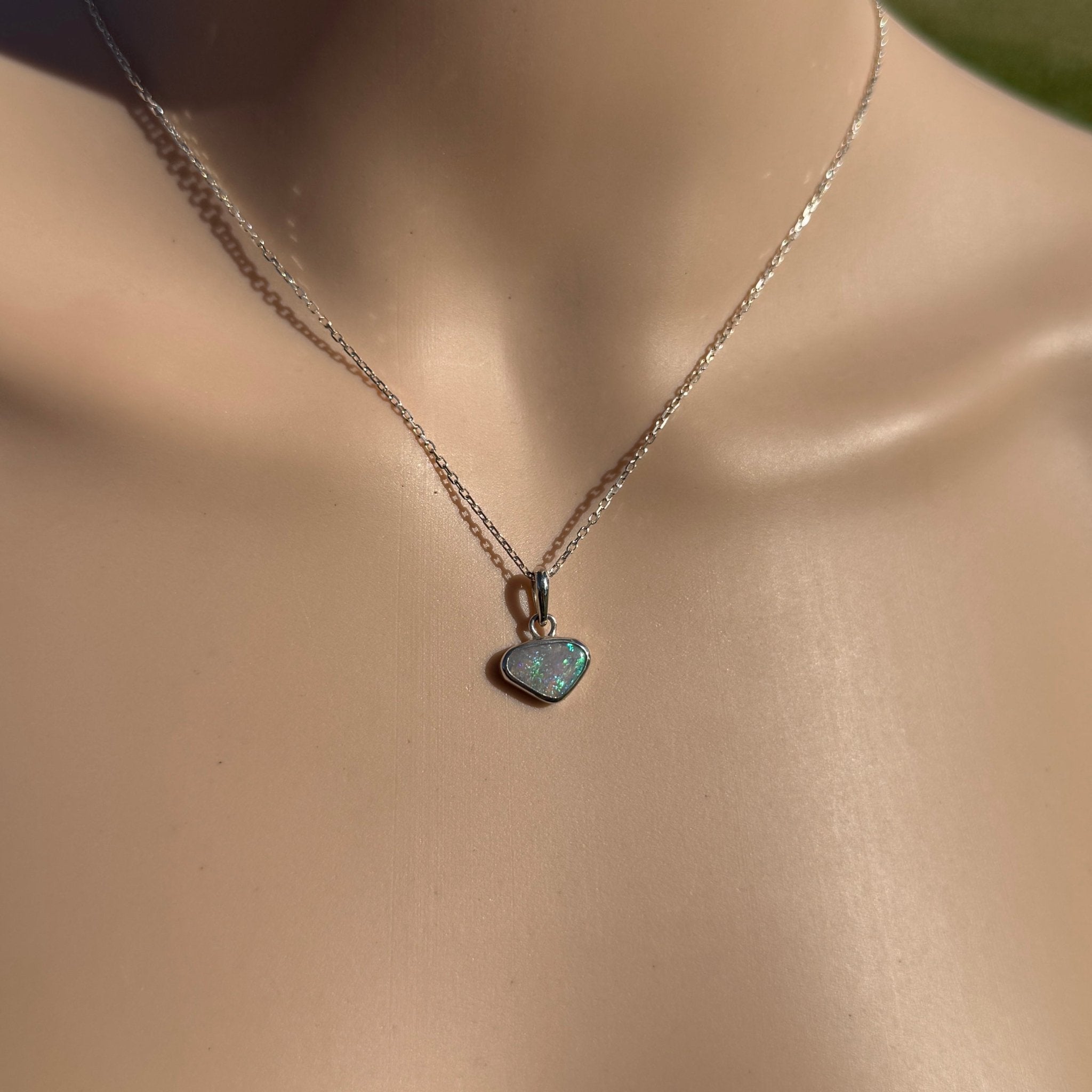 1.1ct Lightning Ridge Opal Pendant Necklace ~ 'Gwydir Mist' | 925 Sterling Silver | Solid Australian Opal