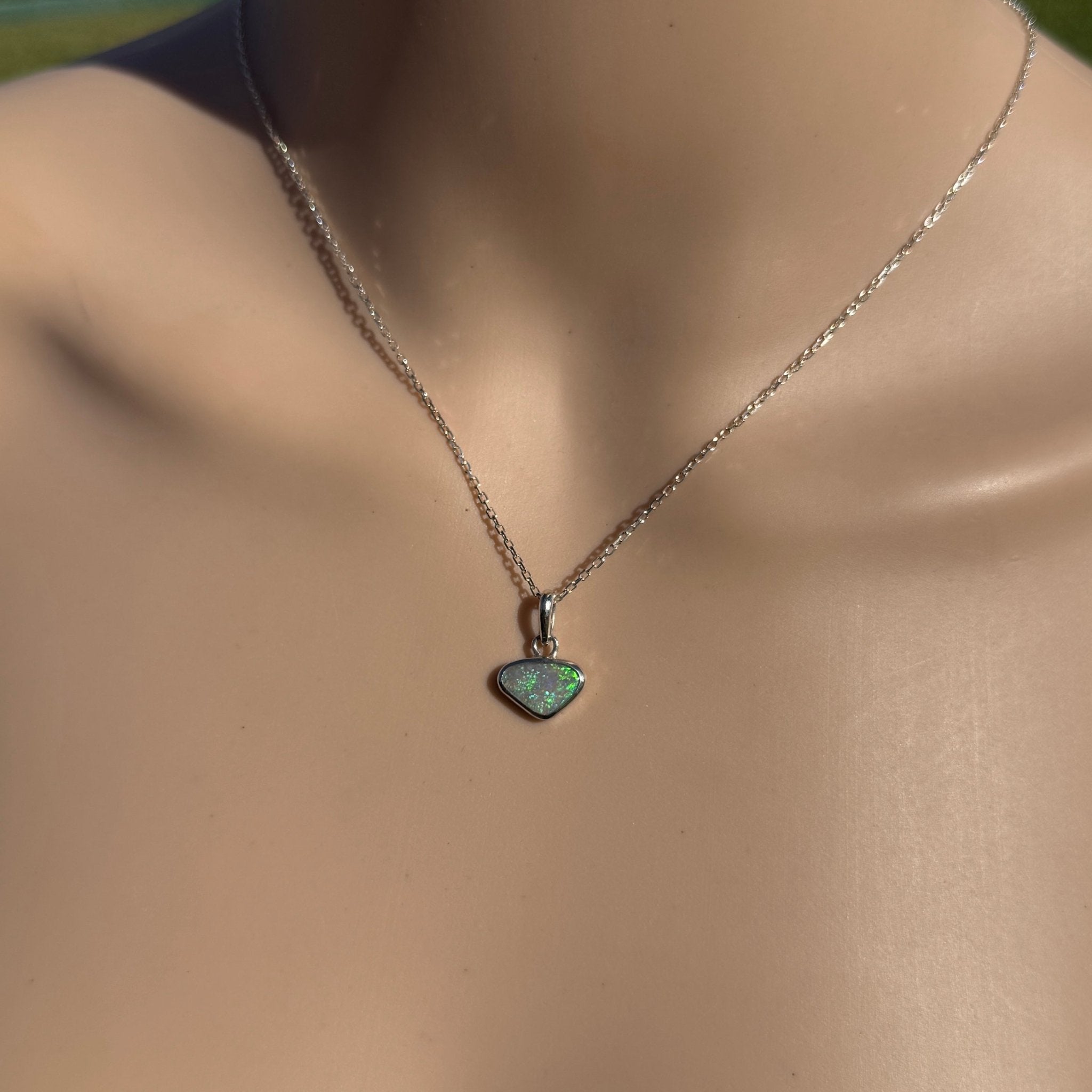 1.1ct Lightning Ridge Opal Pendant Necklace ~ 'Gwydir Mist' | 925 Sterling Silver | Solid Australian Opal