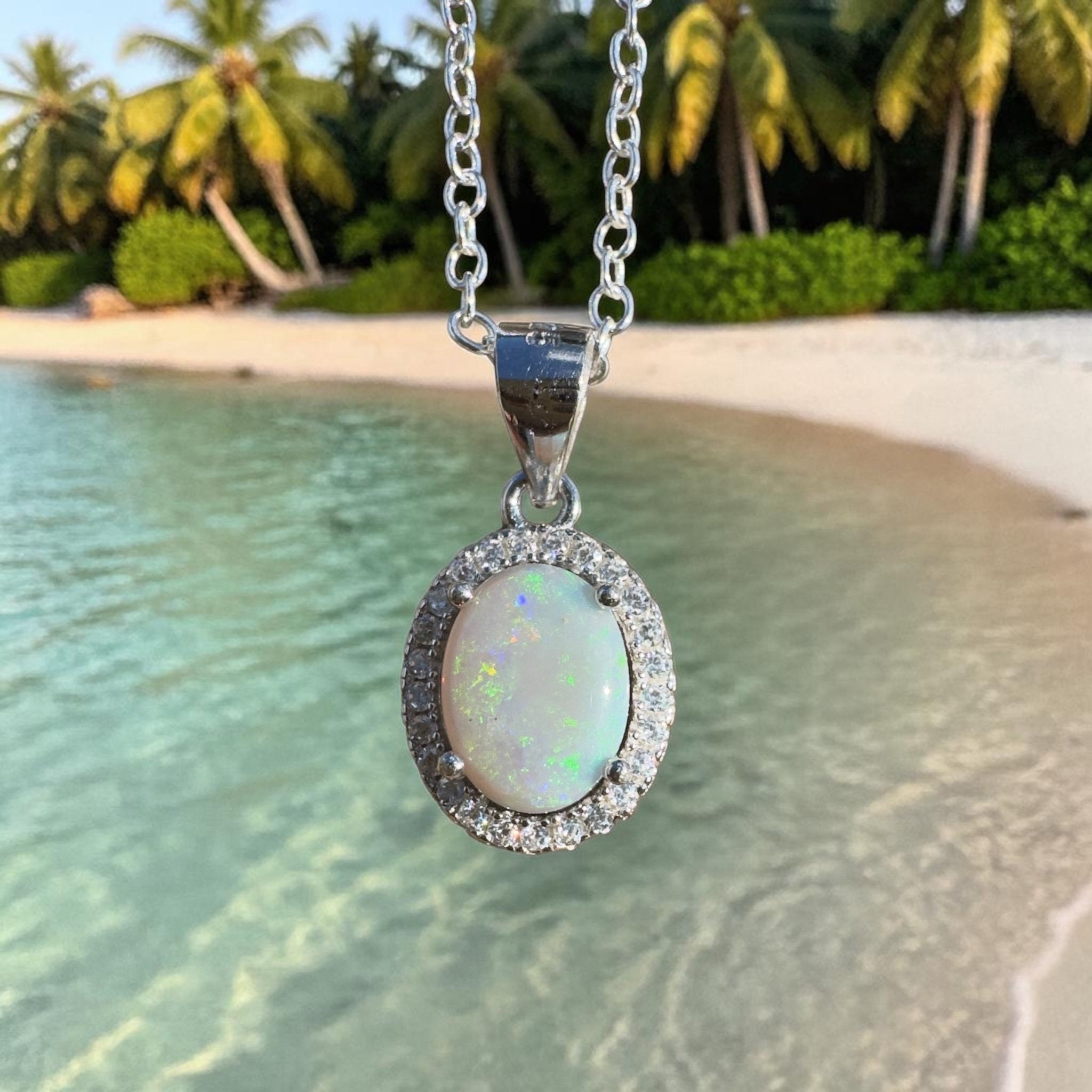 1.1ct Lightning Ridge Opal Pendant Necklace ~ 'Merimbula Swell' | 925 Sterling Silver | Solid Australian Opal