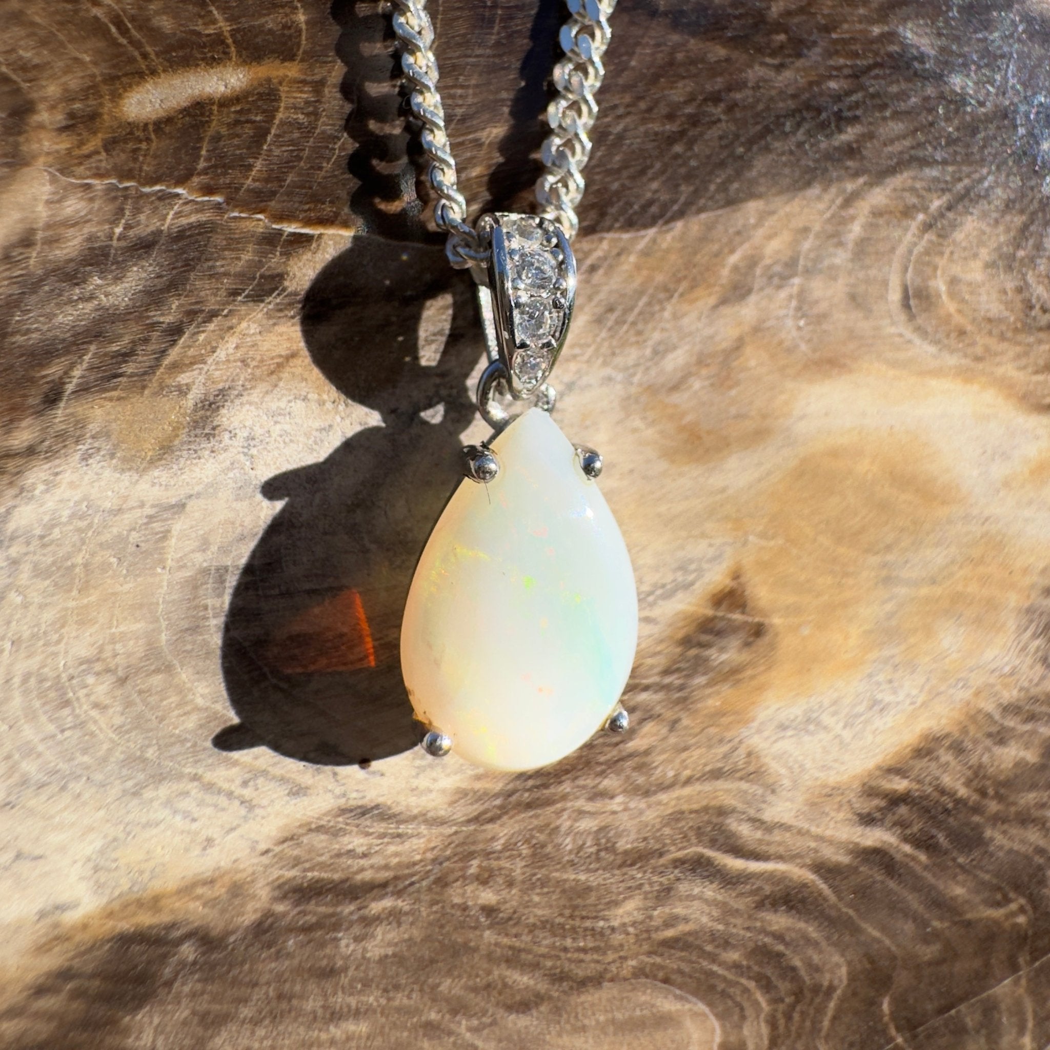 1.1ct Lightning Ridge Opal Pendant Necklace ~ 'Murray River Gleam' | 925 Sterling Silver | Solid Australian Opal