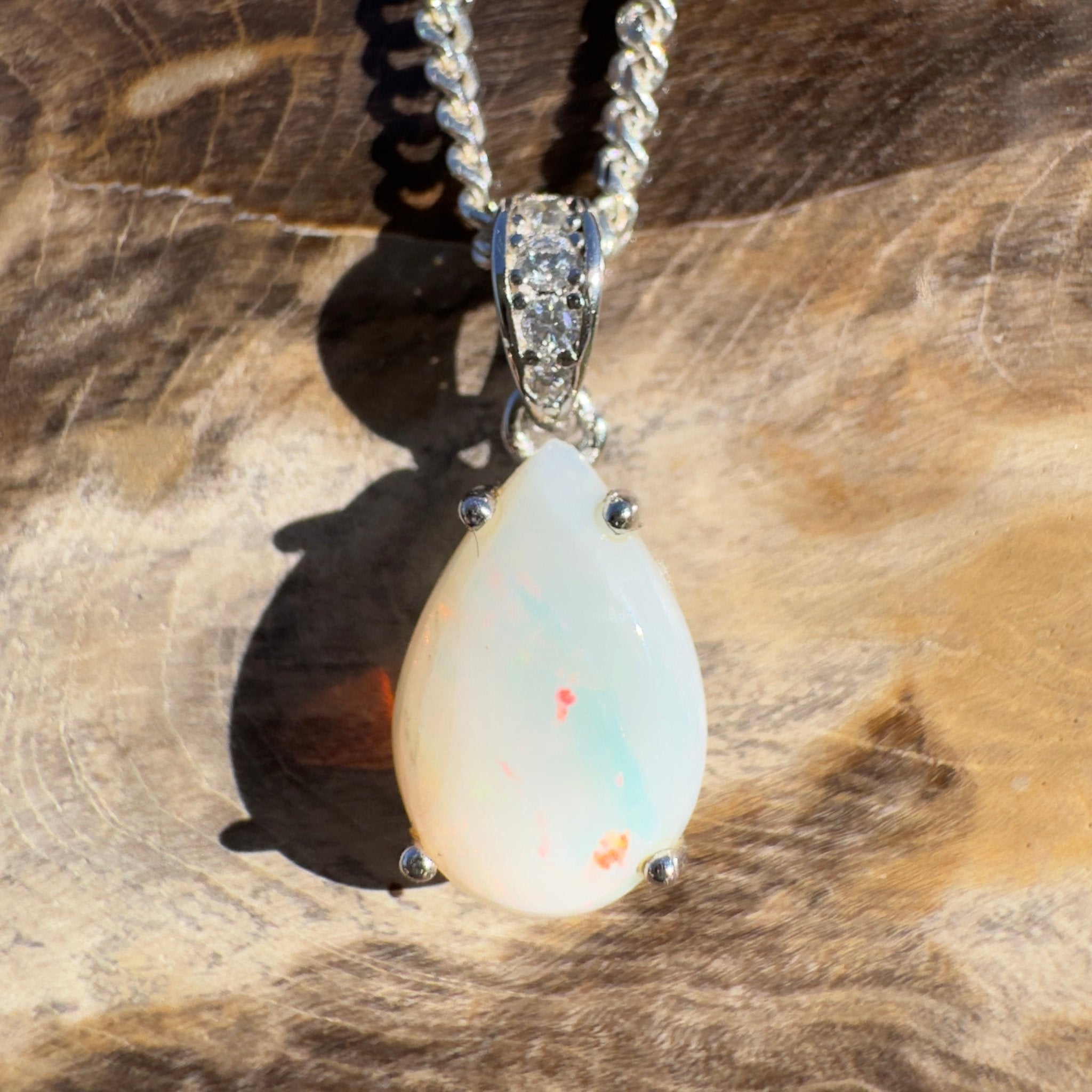 1.1ct Lightning Ridge Opal Pendant Necklace ~ 'Murray River Gleam' | 925 Sterling Silver | Solid Australian Opal