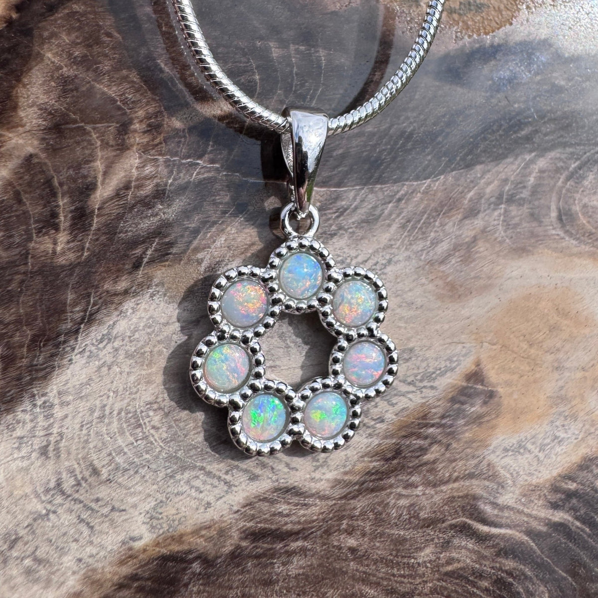 1.1ct Lightning Ridge Opal Pendant Necklace ~ 'Toowoomba Bloom' | 925 Sterling Silver | Solid Australian Opal
