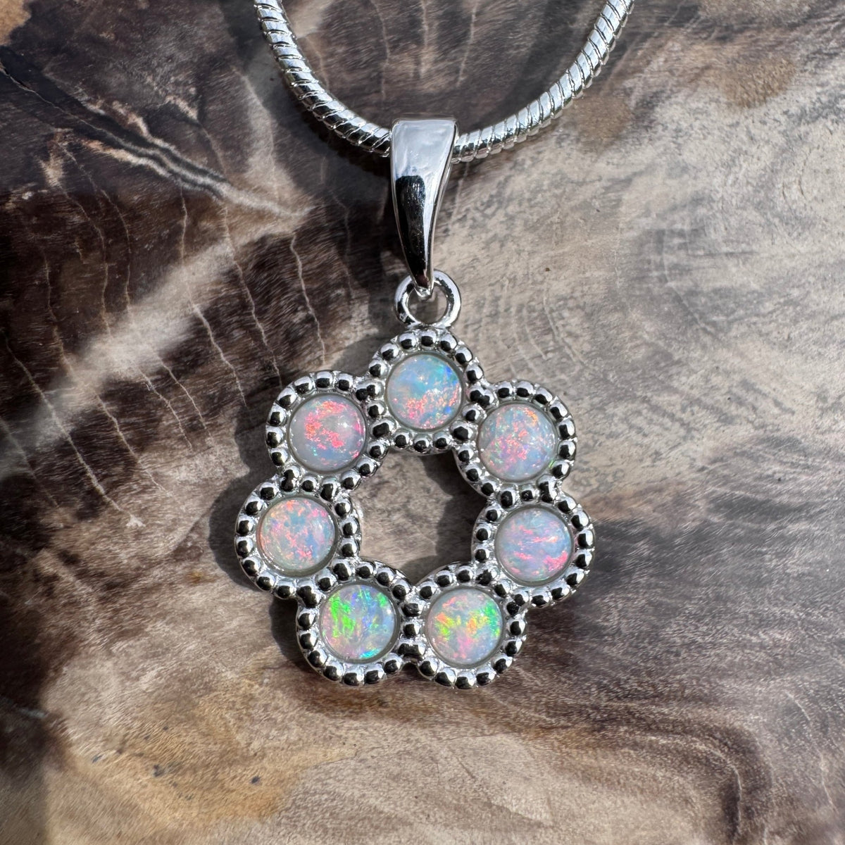 1.1ct Lightning Ridge Opal Pendant Necklace ~ 'Toowoomba Bloom' | 925 Sterling Silver | Solid Australian Opal