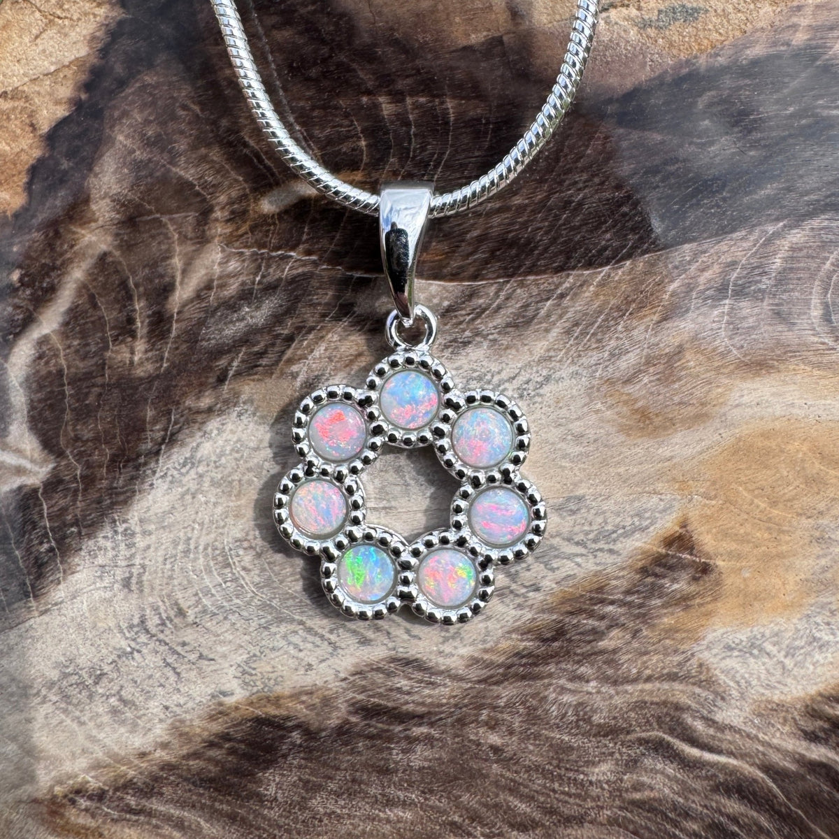 1.1ct Lightning Ridge Opal Pendant Necklace ~ 'Toowoomba Bloom' | 925 Sterling Silver | Solid Australian Opal