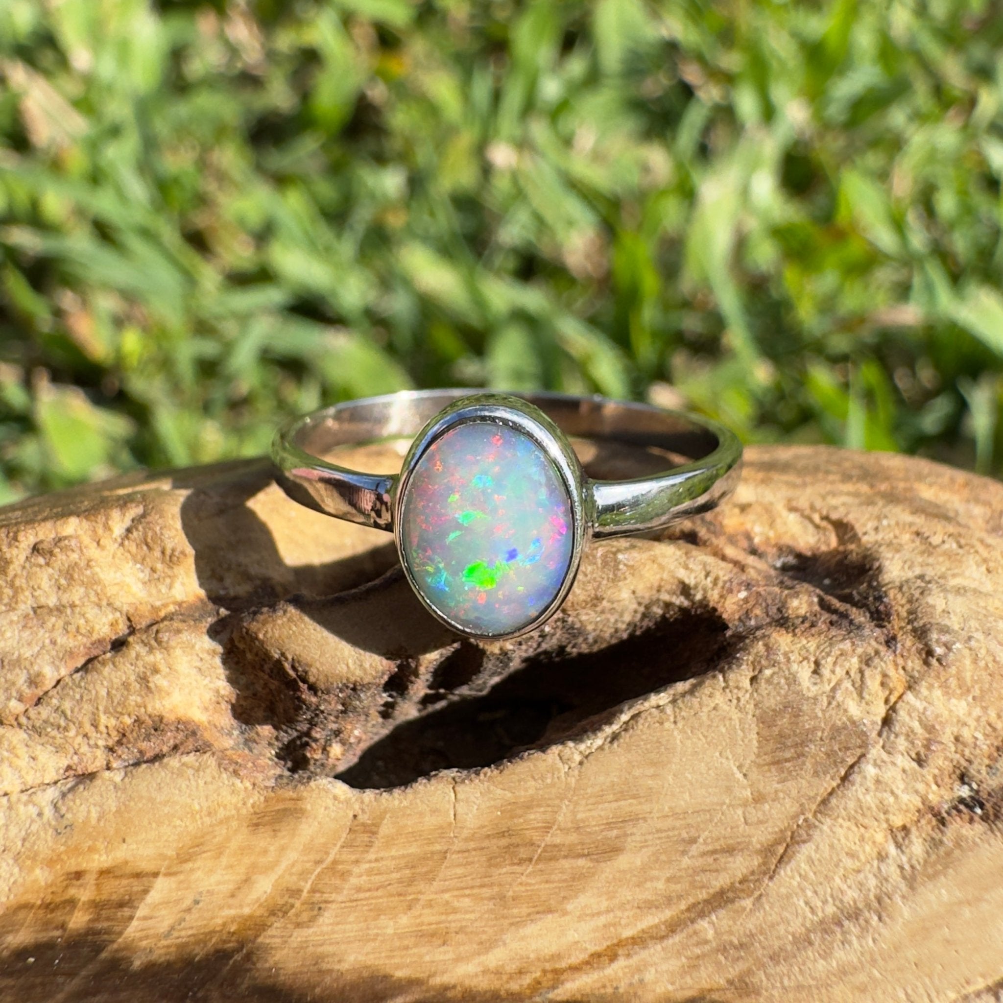 1.1ct Lightning Ridge Opal Ring ~ 'Ningaloo Drift' | 925 Sterling Silver | Solid Australian Opal
