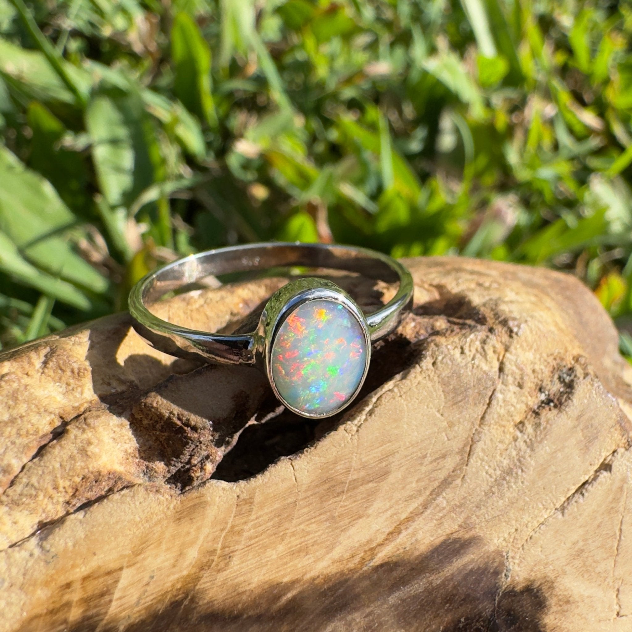 1.1ct Lightning Ridge Opal Ring ~ 'Ningaloo Drift' | 925 Sterling Silver | Solid Australian Opal