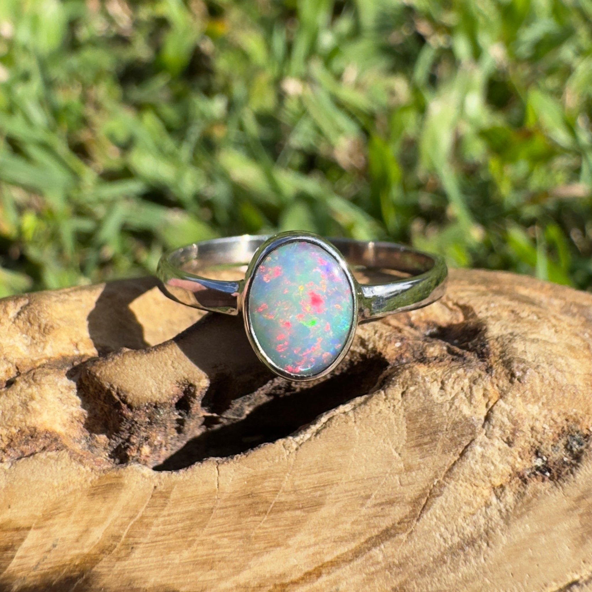 1.1ct Lightning Ridge Opal Ring ~ 'Ningaloo Drift' | 925 Sterling Silver | Solid Australian Opal