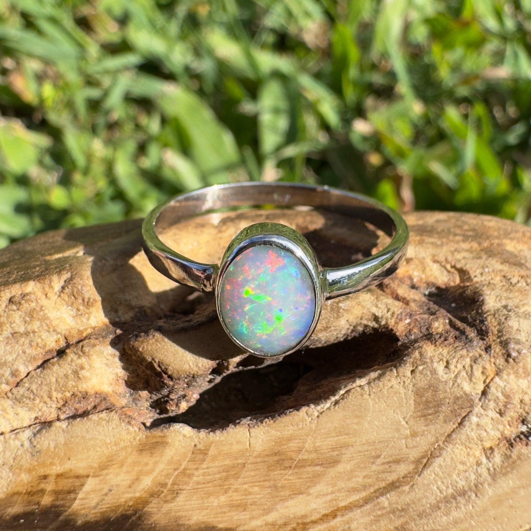 1.1ct Lightning Ridge Opal Ring ~ 'Ningaloo Drift' | 925 Sterling Silver | Solid Australian Opal
