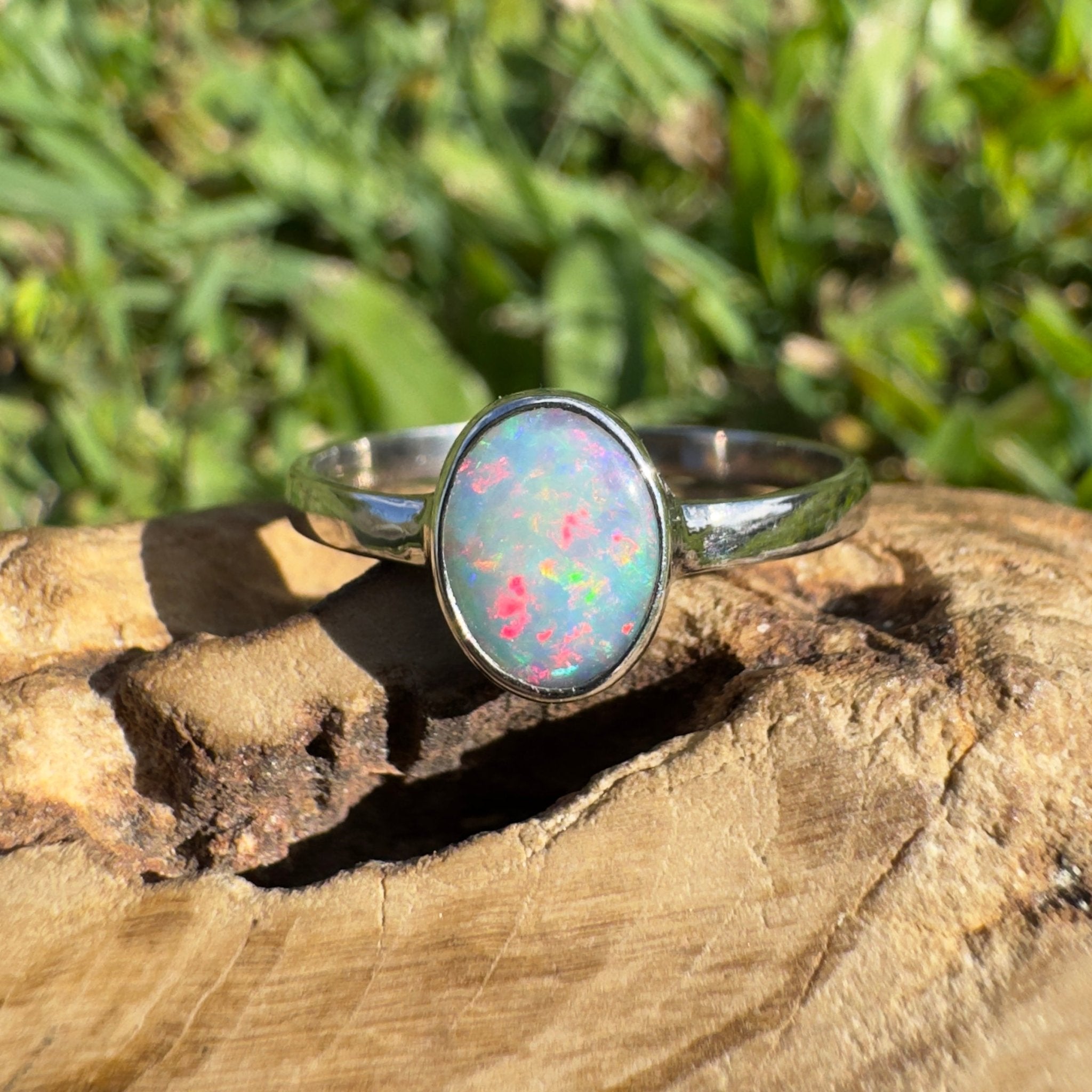 1.1ct Lightning Ridge Opal Ring ~ 'Ningaloo Drift' | 925 Sterling Silver | Solid Australian Opal