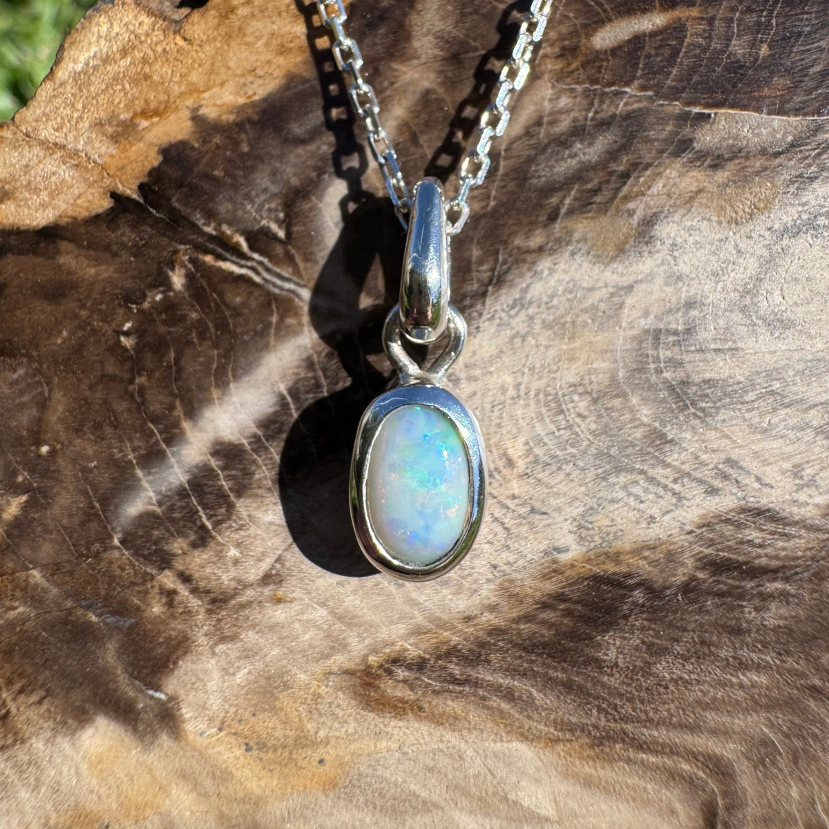 1.1ct Mintabie Opal Pendant Necklace ~ 'Gosses Bluff Cosmos' | 925 Sterling Silver | Solid Australian Opal