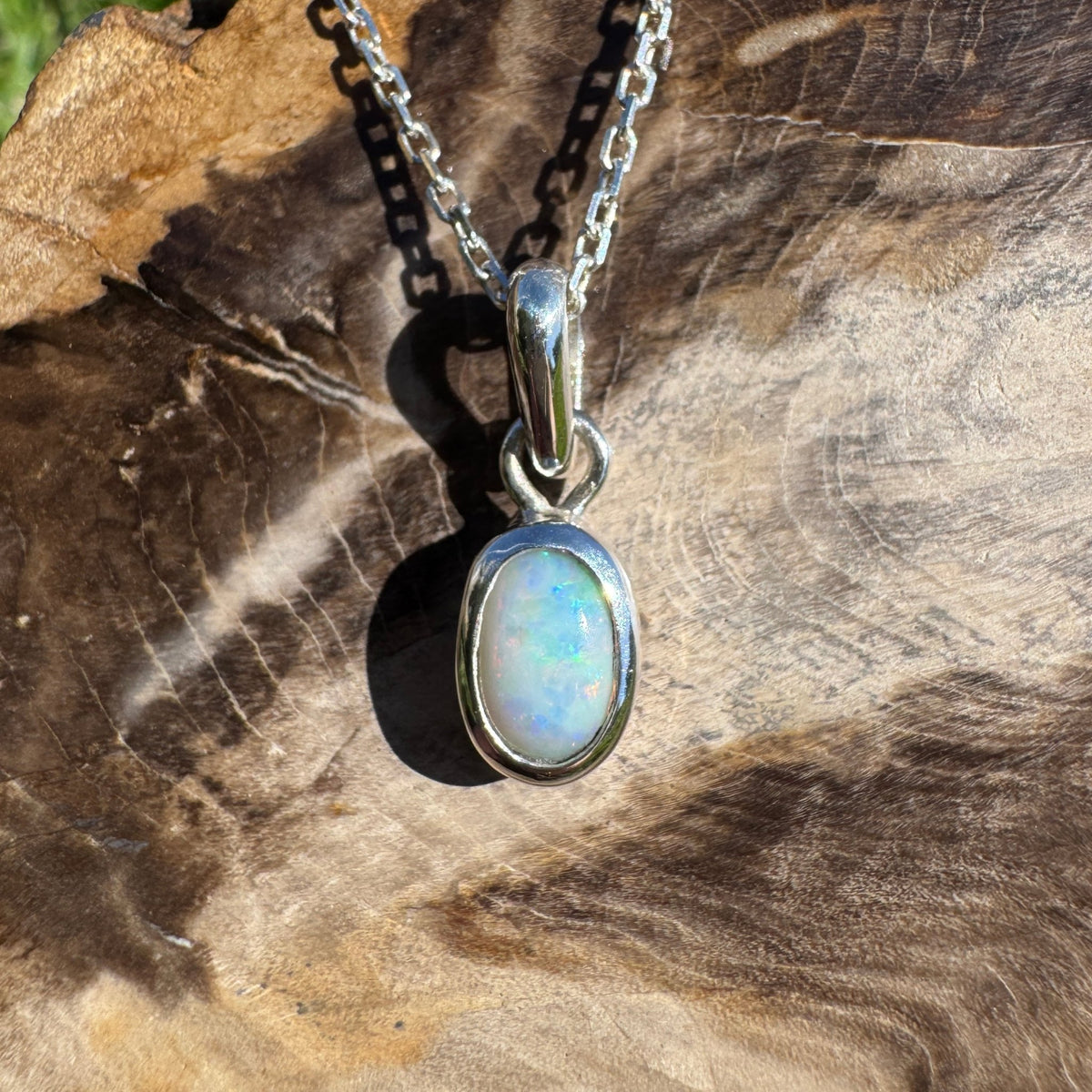 1.1ct Mintabie Opal Pendant Necklace ~ 'Gosses Bluff Cosmos' | 925 Sterling Silver | Solid Australian Opal