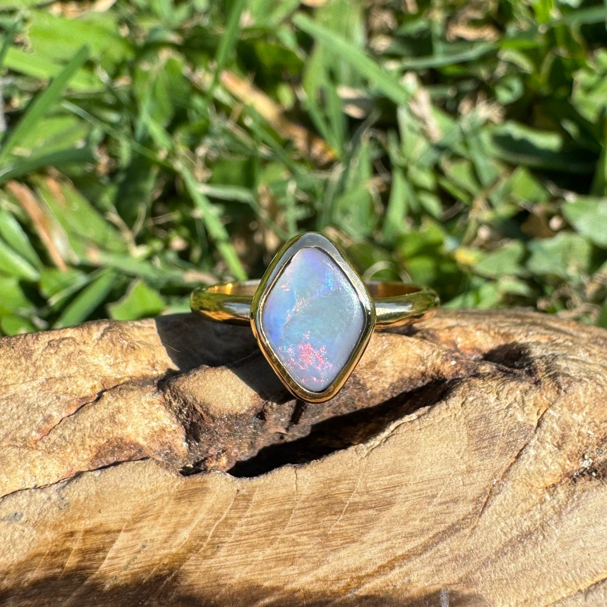 1.22ct Australian Solid Lightning Ridge Opal Silver Ring ~ 'Gantheaume Glow' | 925 Sterling Silver | Solid Australian Opal