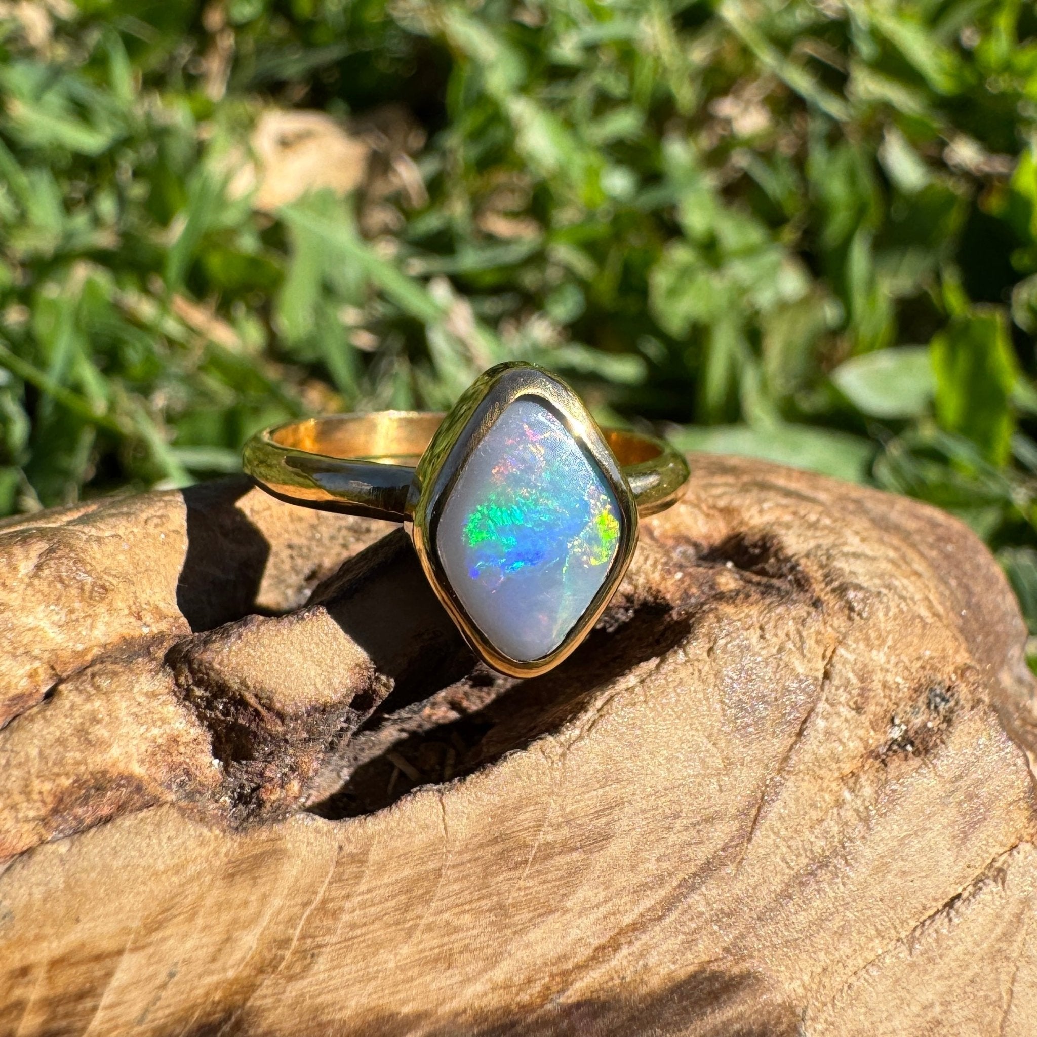 1.22ct Australian Solid Lightning Ridge Opal Silver Ring ~ 'Gantheaume Glow' | 925 Sterling Silver | Solid Australian Opal