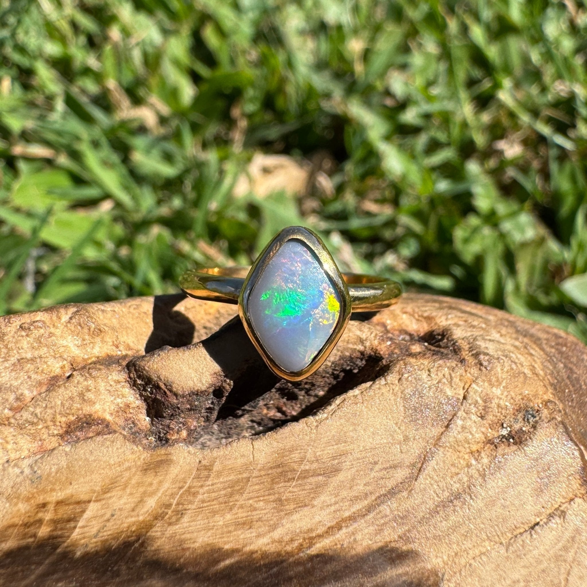 1.22ct Australian Solid Lightning Ridge Opal Silver Ring ~ 'Gantheaume Glow' | 925 Sterling Silver | Solid Australian Opal
