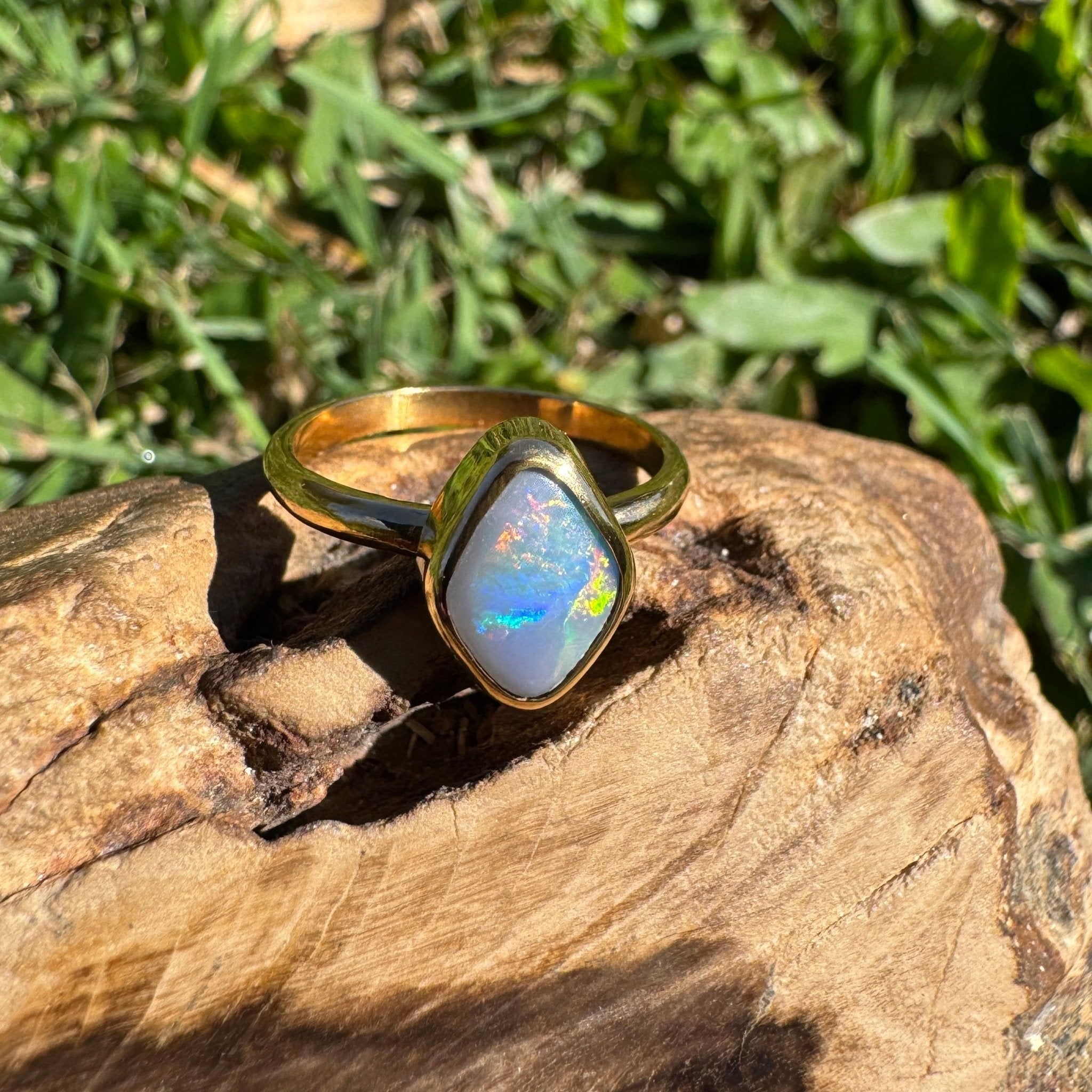 1.22ct Australian Solid Lightning Ridge Opal Silver Ring ~ 'Gantheaume Glow' | 925 Sterling Silver | Solid Australian Opal