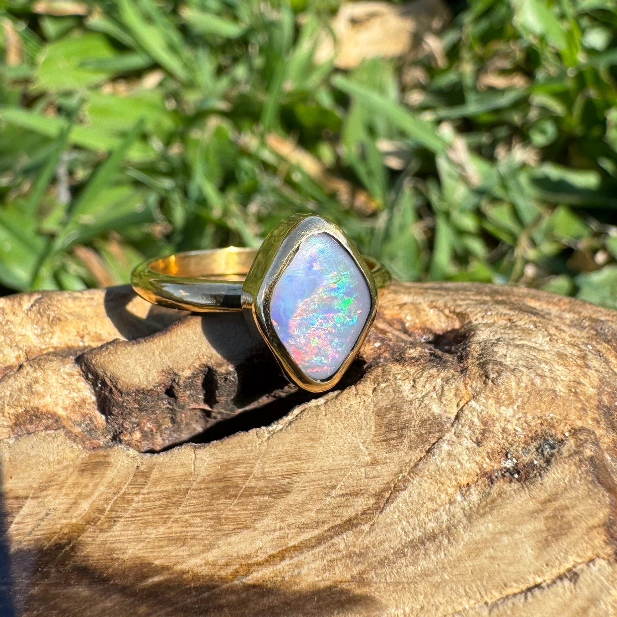 1.22ct Australian Solid Lightning Ridge Opal Silver Ring ~ 'Gantheaume Glow' | 925 Sterling Silver | Solid Australian Opal