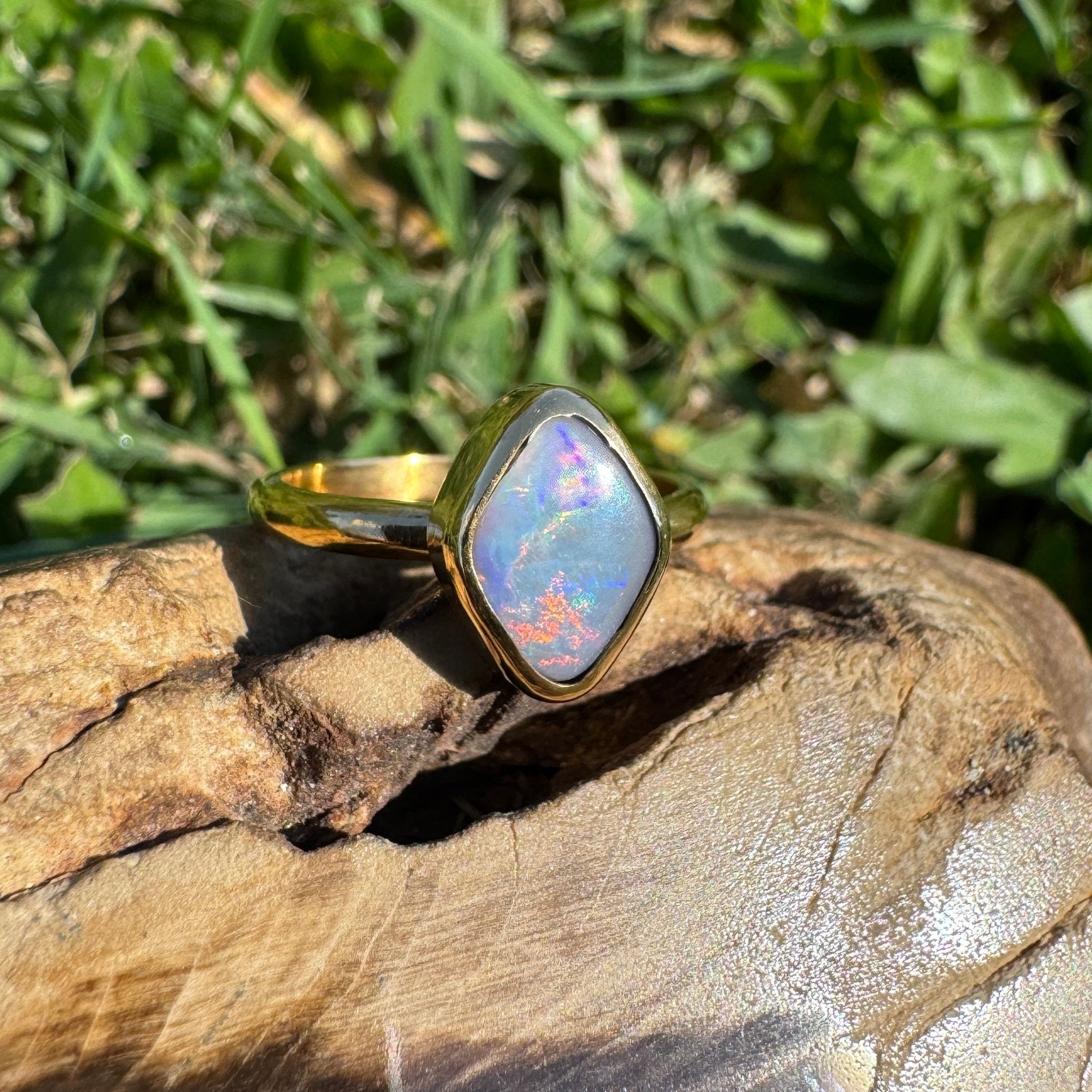 1.22ct Australian Solid Lightning Ridge Opal Silver Ring ~ 'Gantheaume Glow' | 925 Sterling Silver | Solid Australian Opal