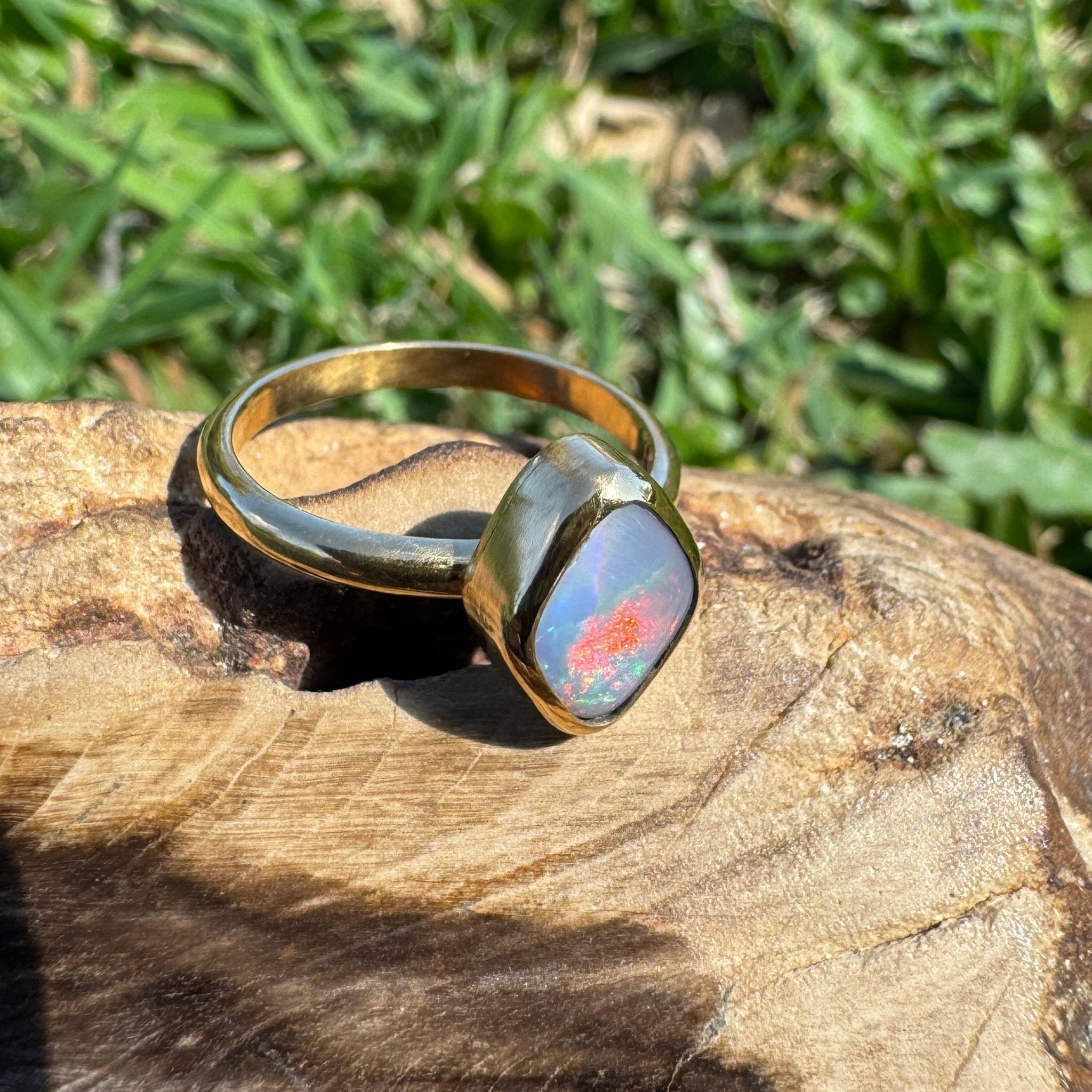 1.22ct Australian Solid Lightning Ridge Opal Silver Ring ~ 'Gantheaume Glow' | 925 Sterling Silver | Solid Australian Opal