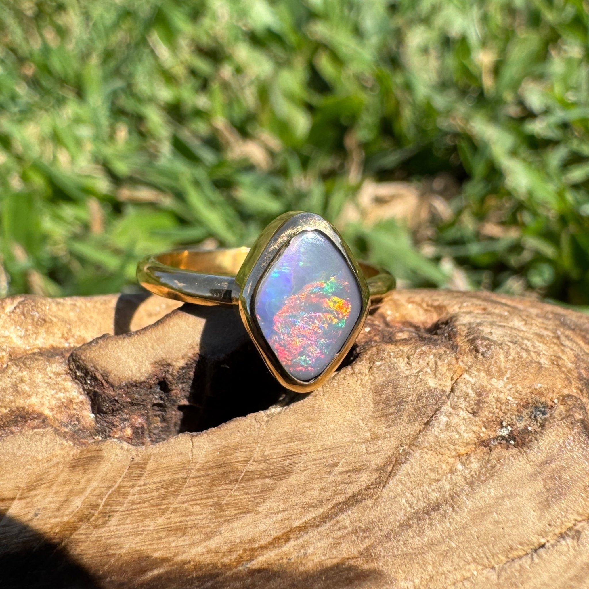 1.22ct Australian Solid Lightning Ridge Opal Silver Ring ~ 'Gantheaume Glow' | 925 Sterling Silver | Solid Australian Opal