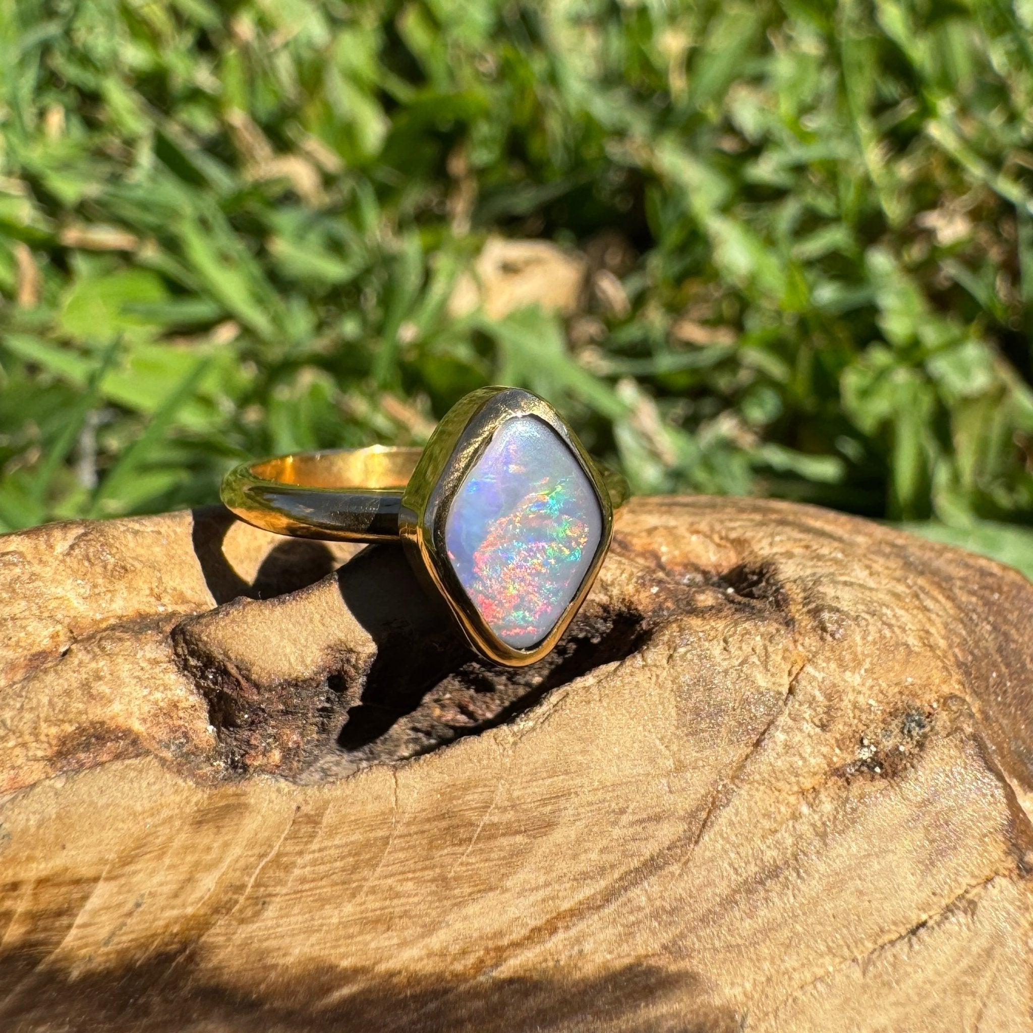 1.22ct Australian Solid Lightning Ridge Opal Silver Ring ~ 'Gantheaume Glow' | 925 Sterling Silver | Solid Australian Opal
