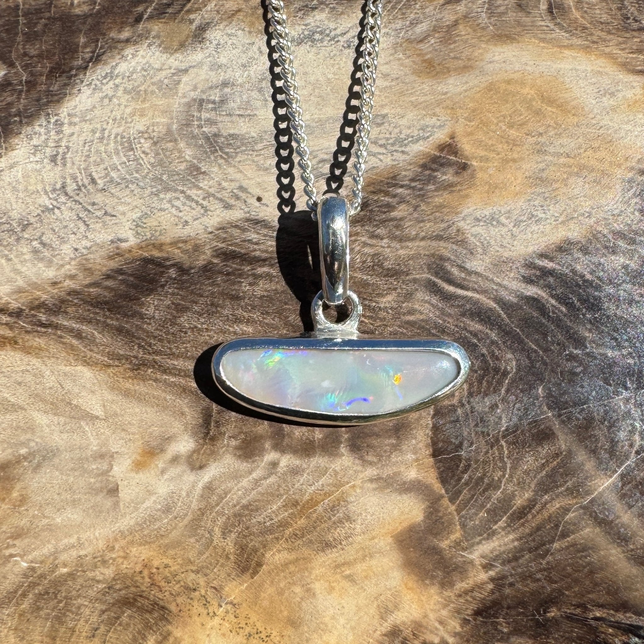 1.27ct Lightning Ridge Opal Pendant Necklace ~ 'Loch Ard Luminescence' | 925 Sterling Silver | Solid Australian Opal