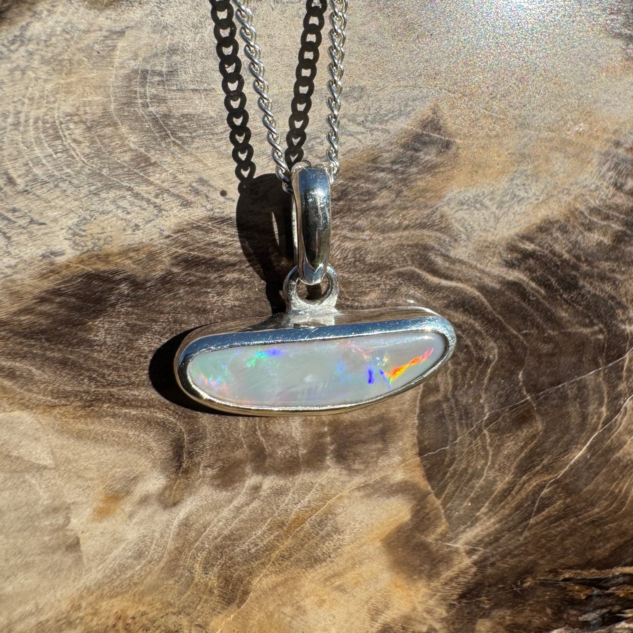 1.27ct Lightning Ridge Opal Pendant Necklace ~ 'Loch Ard Luminescence' | 925 Sterling Silver | Solid Australian Opal