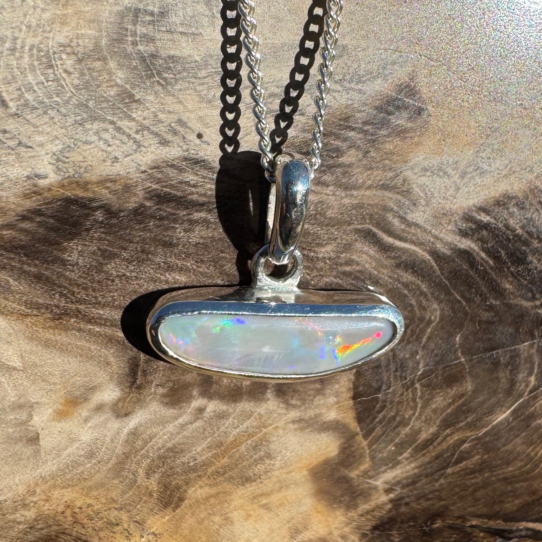 1.27ct Lightning Ridge Opal Pendant Necklace ~ 'Loch Ard Luminescence' | 925 Sterling Silver | Solid Australian Opal