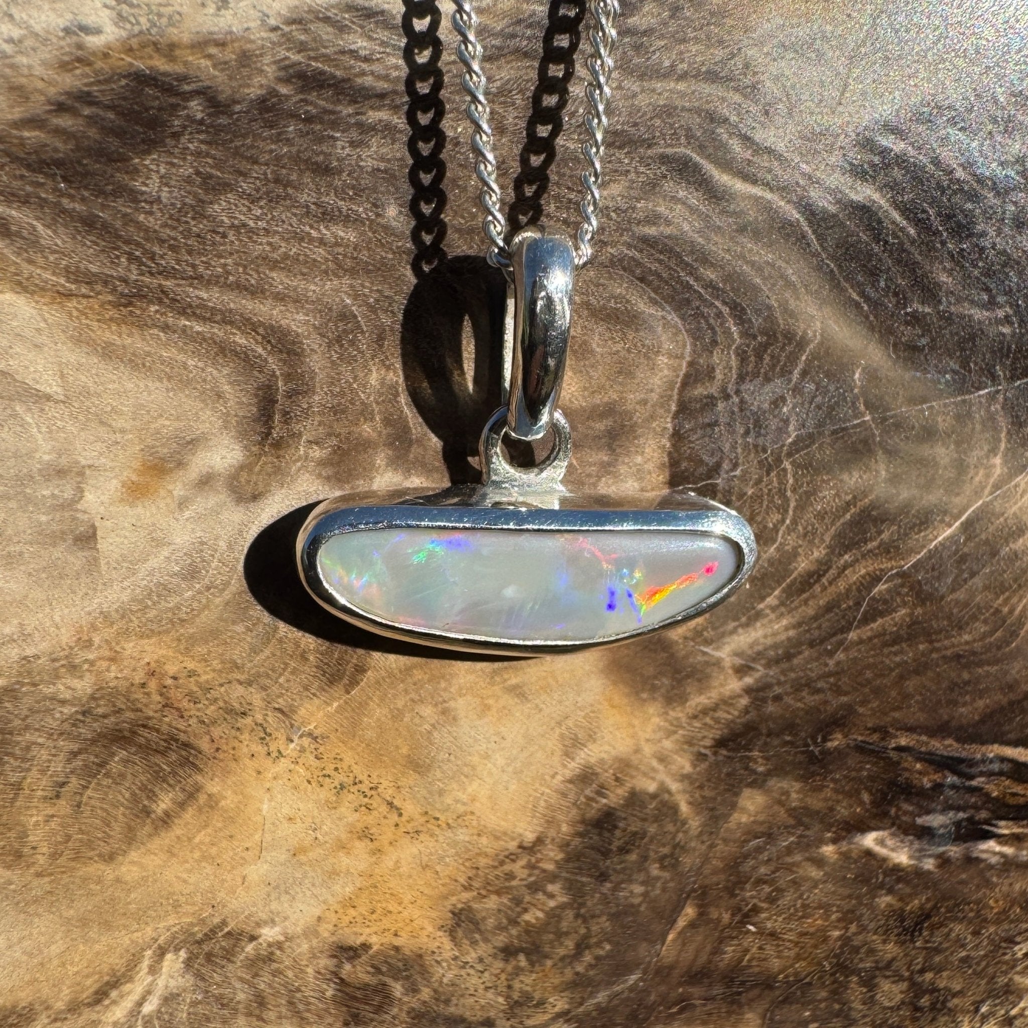 1.27ct Lightning Ridge Opal Pendant Necklace ~ 'Loch Ard Luminescence' | 925 Sterling Silver | Solid Australian Opal