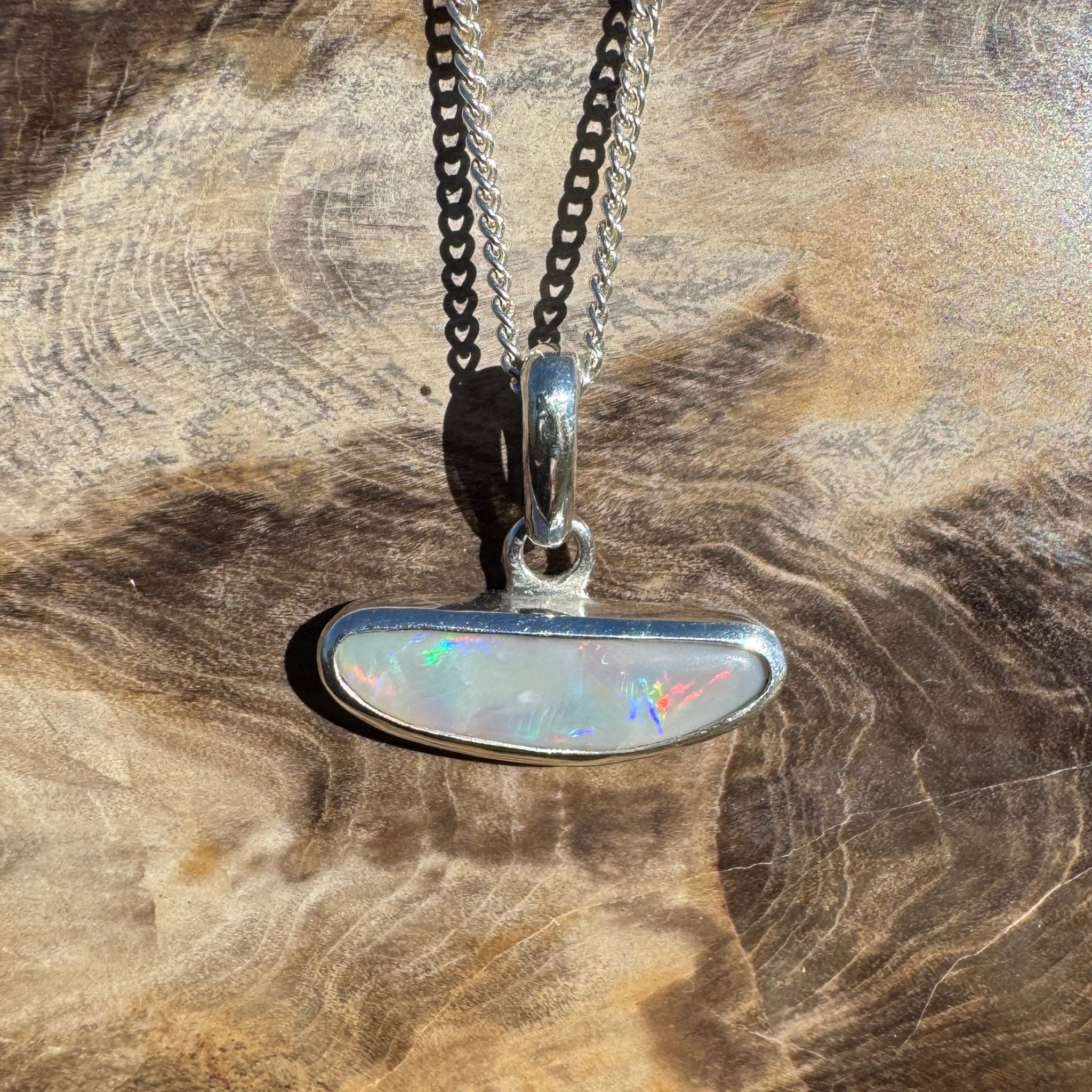 1.27ct Lightning Ridge Opal Pendant Necklace ~ 'Loch Ard Luminescence' | 925 Sterling Silver | Solid Australian Opal