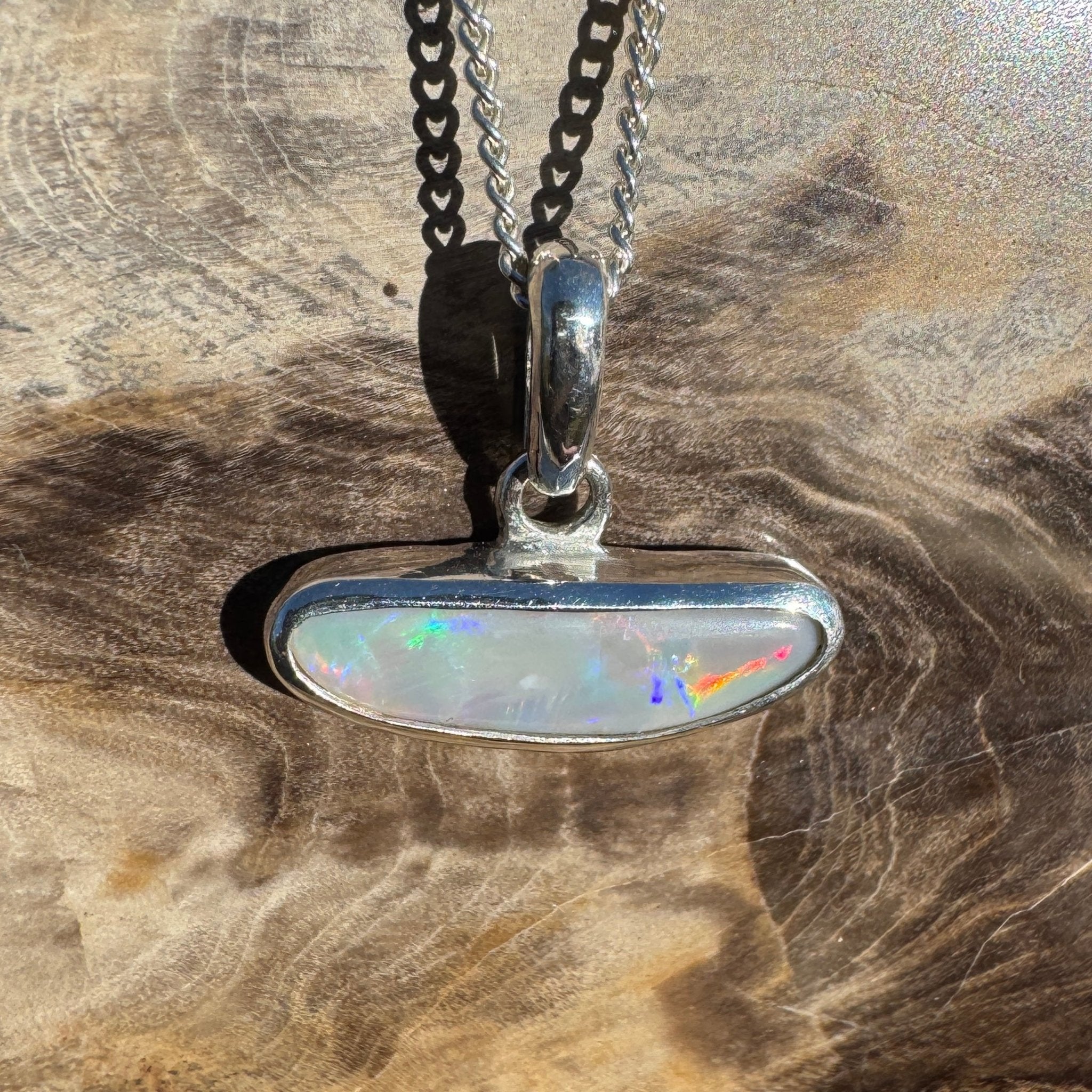 1.27ct Lightning Ridge Opal Pendant Necklace ~ 'Loch Ard Luminescence' | 925 Sterling Silver | Solid Australian Opal