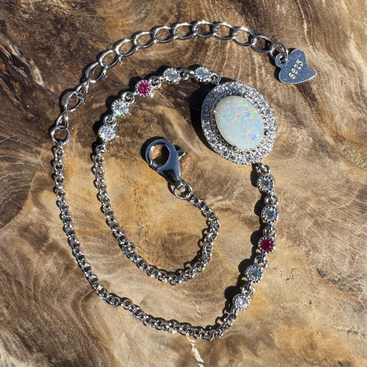 1.2ct Coober Pedy Opal Bracelet ~ 'Ingomar Sunrise' | 925 Sterling Silver | Solid Australian Opal