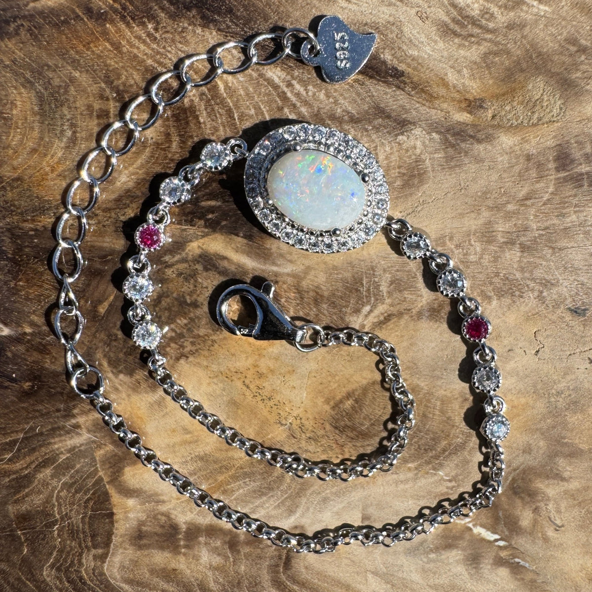 1.2ct Coober Pedy Opal Bracelet ~ 'Ingomar Sunrise' | 925 Sterling Silver | Solid Australian Opal