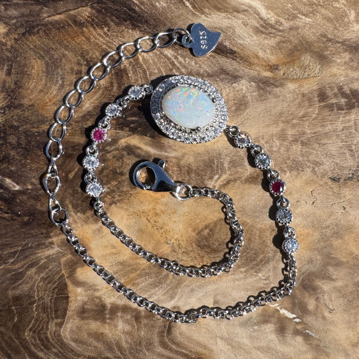 1.2ct Coober Pedy Opal Bracelet ~ 'Ingomar Sunrise' | 925 Sterling Silver | Solid Australian Opal