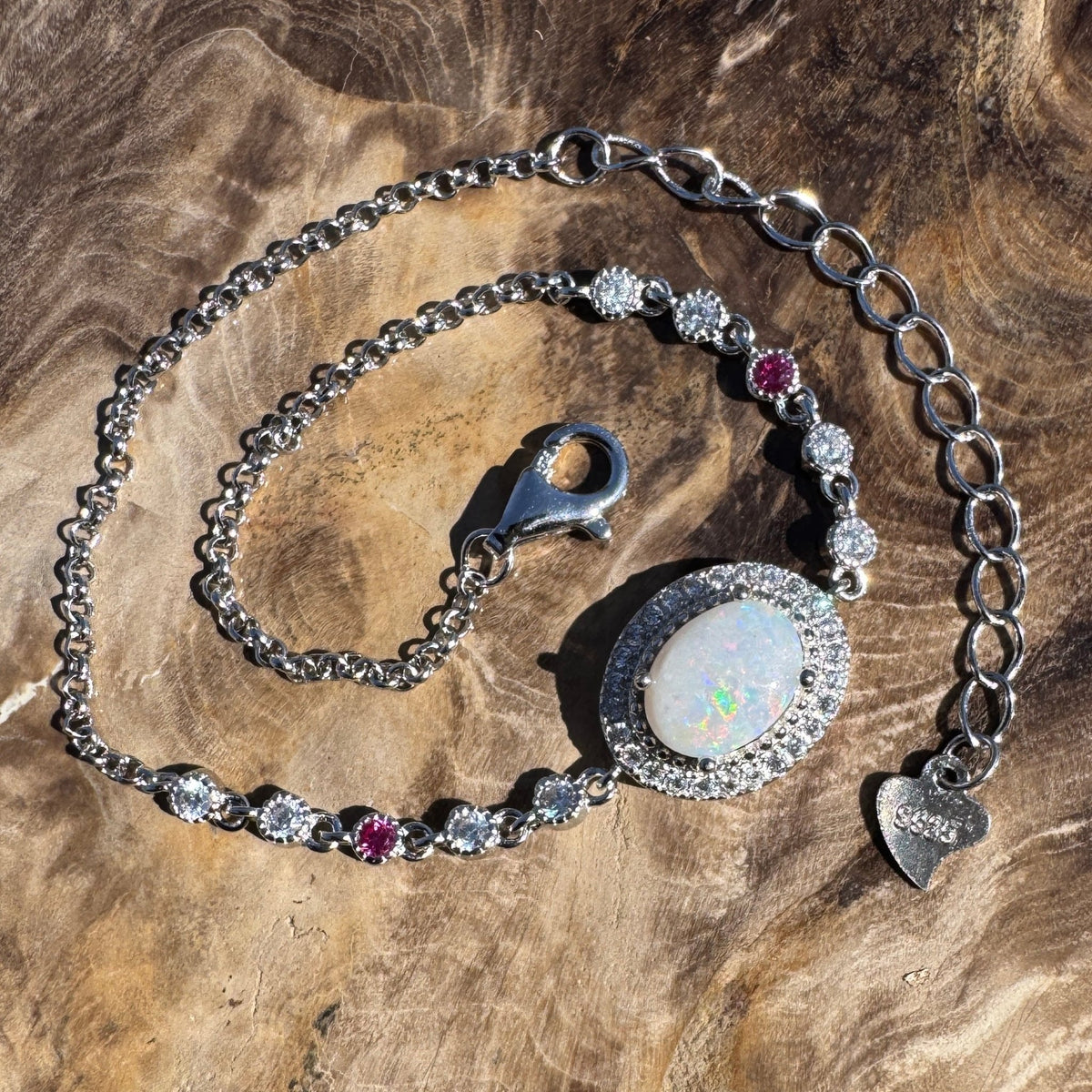 1.2ct Coober Pedy Opal Bracelet ~ 'Ingomar Sunrise' | 925 Sterling Silver | Solid Australian Opal