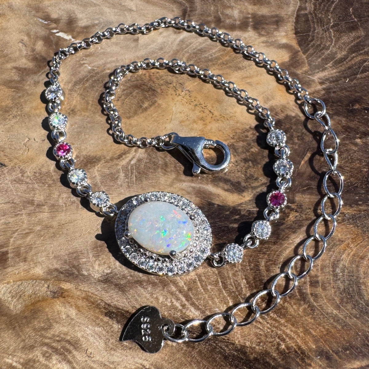 1.2ct Coober Pedy Opal Bracelet ~ 'Ingomar Sunrise' | 925 Sterling Silver | Solid Australian Opal