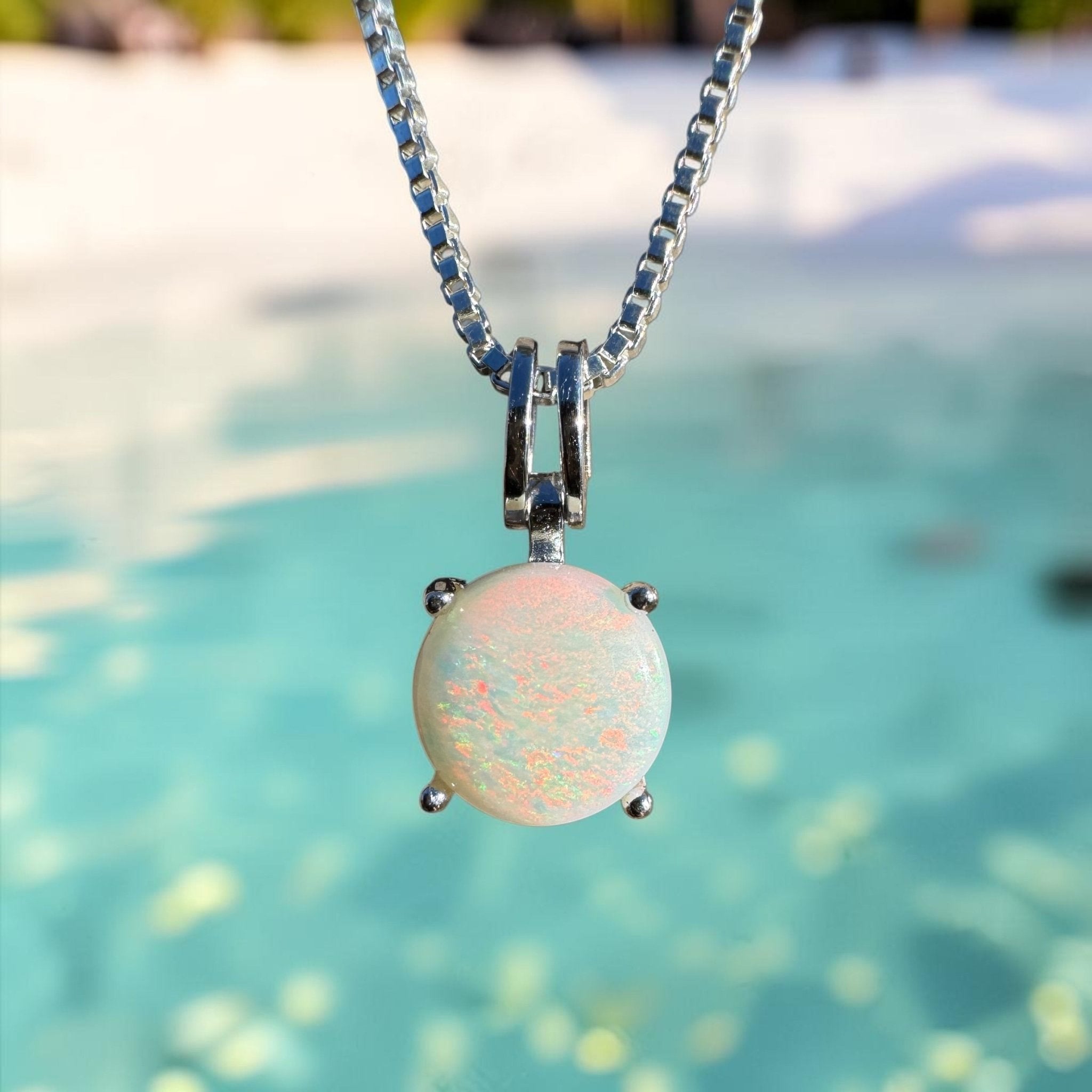 1.2ct Coober Pedy Opal Pendant Necklace ~ 'Bega Colour' | 925 Sterling Silver | Solid Australian Opal