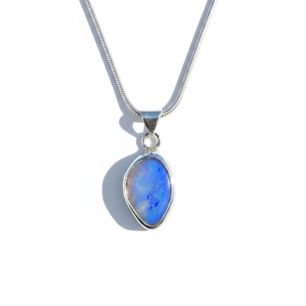 1.2ct Coober Pedy Opal Pendant Necklace ~ 'Cradle Dusk' | 925 Sterling Silver | Solid Australian Opal