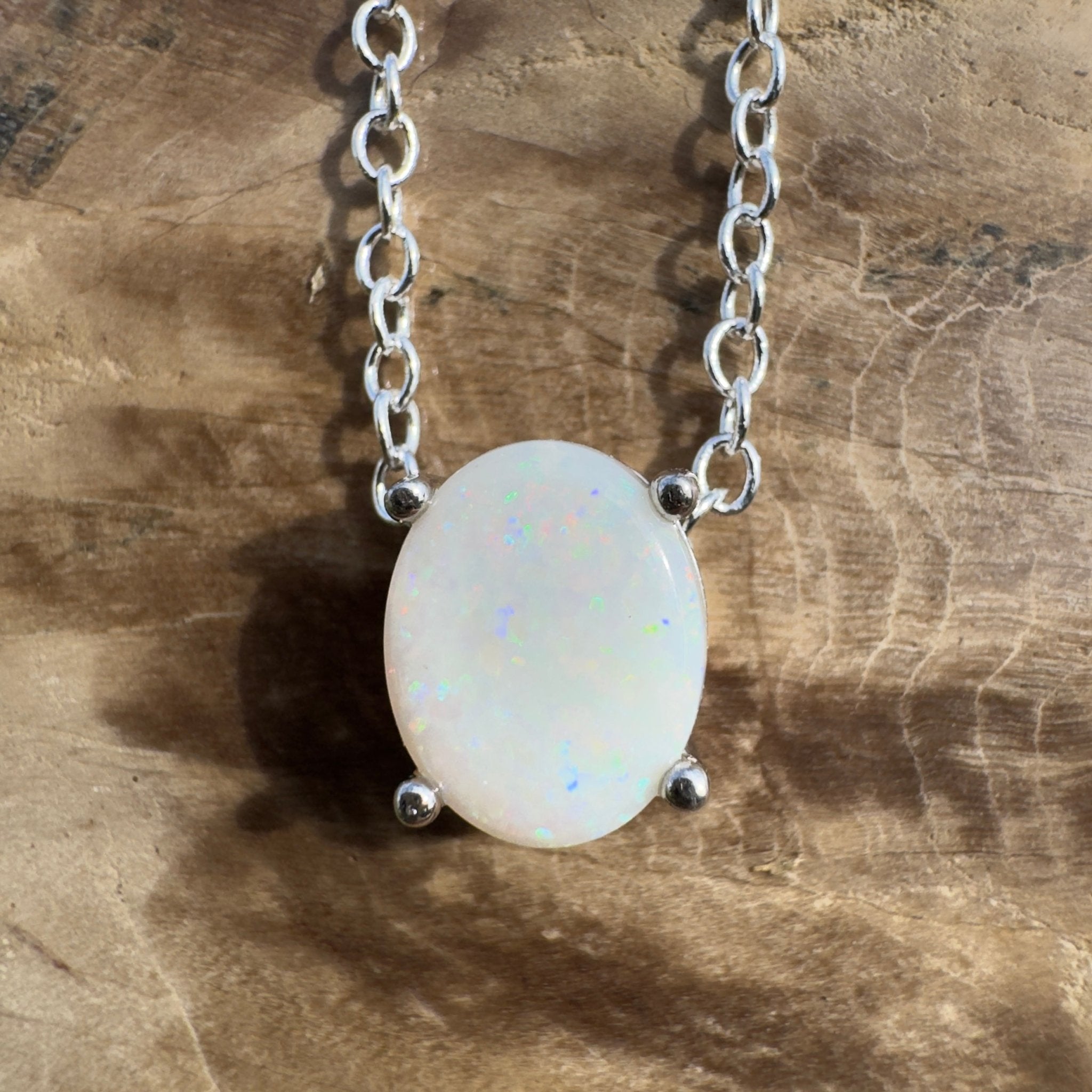1.2ct Coober Pedy Opal Pendant Necklace ~ 'Ikara Prism' | 925 Sterling Silver | Solid Australian Opal