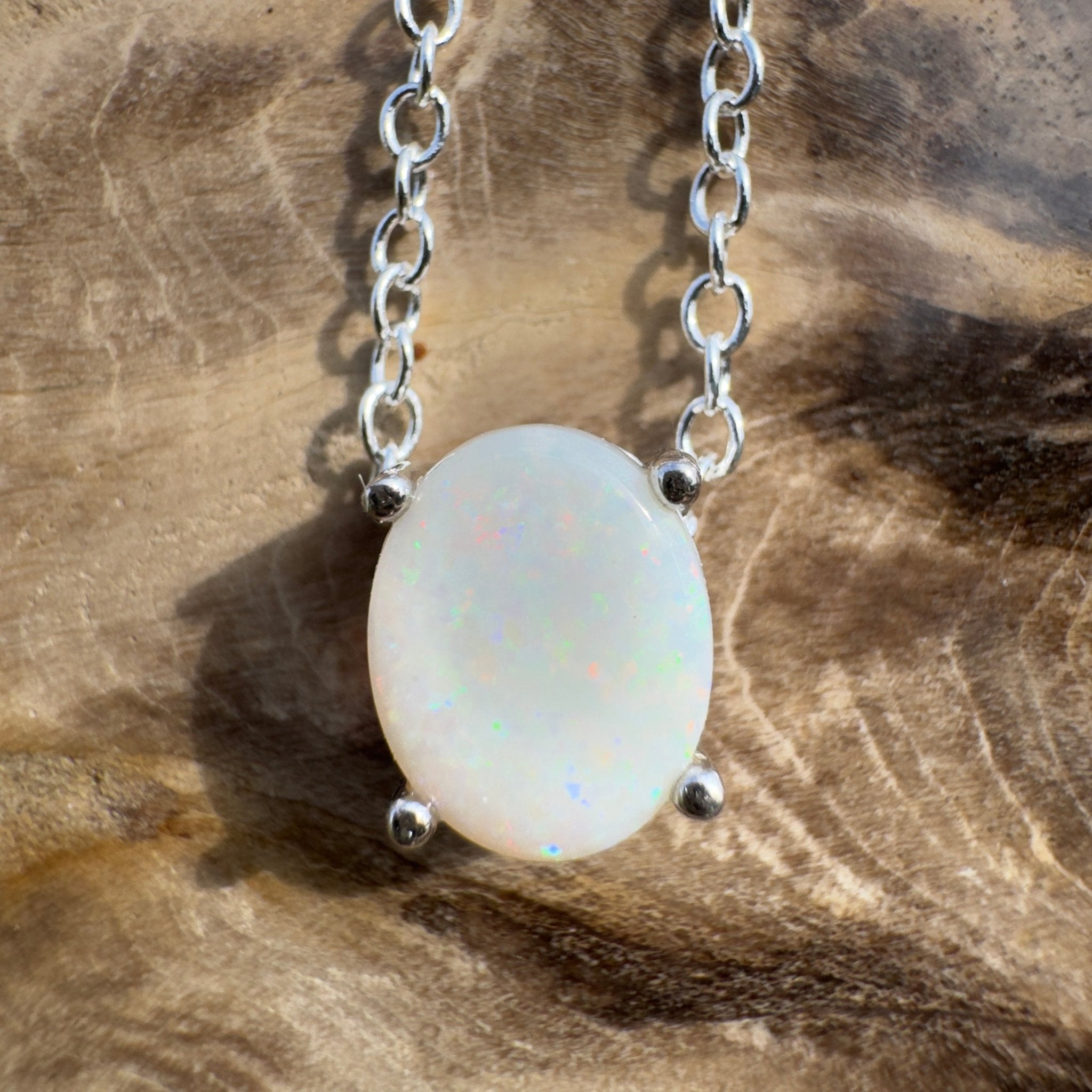 1.2ct Coober Pedy Opal Pendant Necklace ~ 'Ikara Prism' | 925 Sterling Silver | Solid Australian Opal