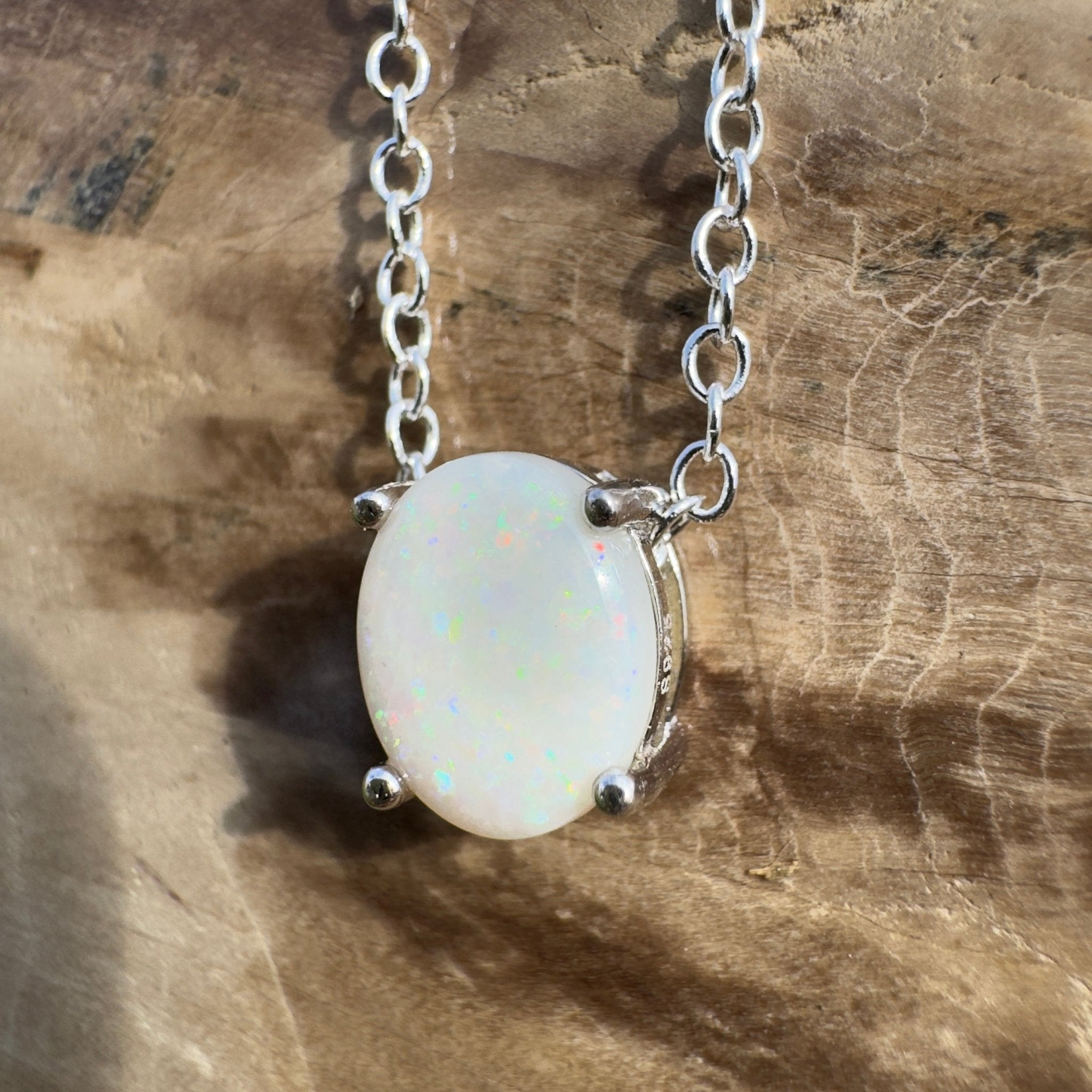1.2ct Coober Pedy Opal Pendant Necklace ~ 'Ikara Prism' | 925 Sterling Silver | Solid Australian Opal