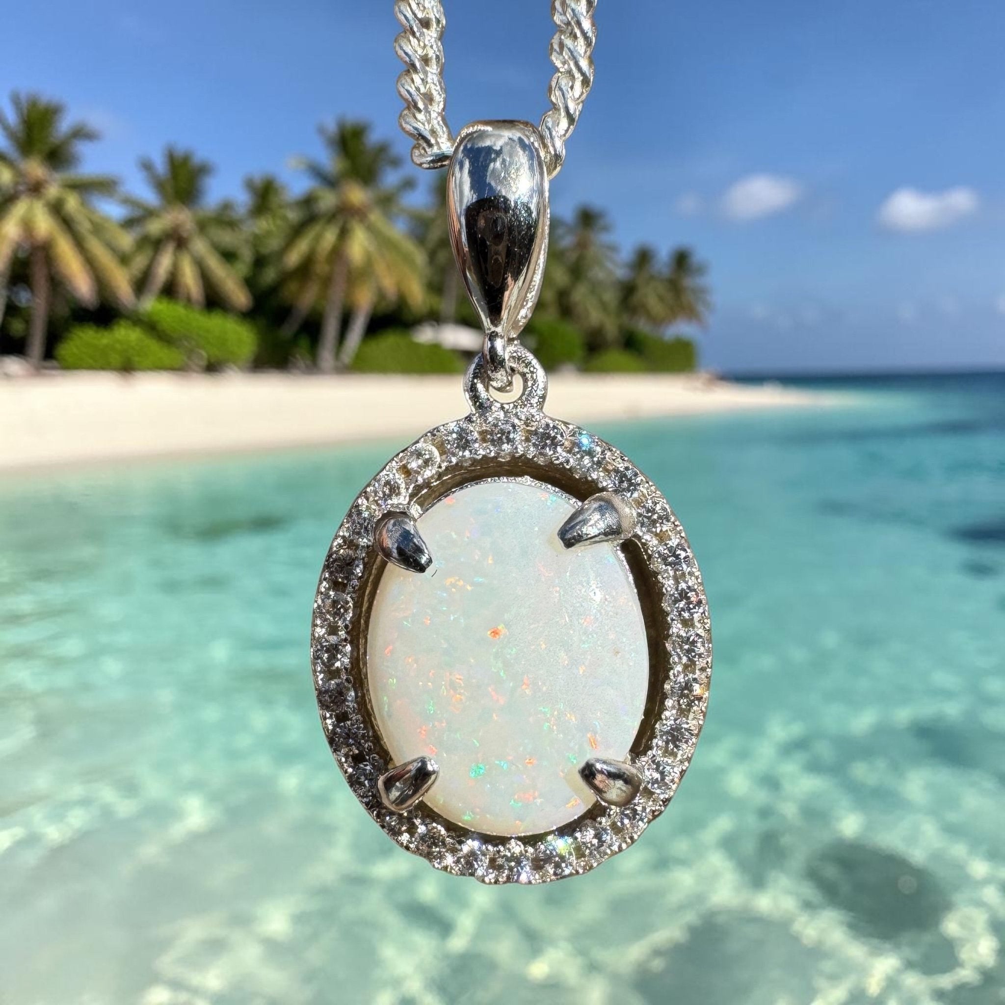 1.2ct Coober Pedy Opal Pendant Necklace ~ 'Lancelin Drift' | 925 Sterling Silver | Solid Australian Opal