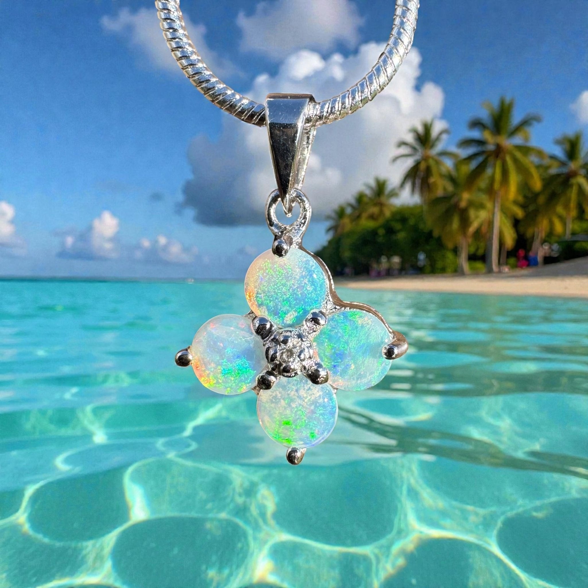 1.2ct Coober Pedy Opal Pendant Necklace ~ 'Lizard Point Lustre' | 925 Sterling Silver | Solid Australian Opal